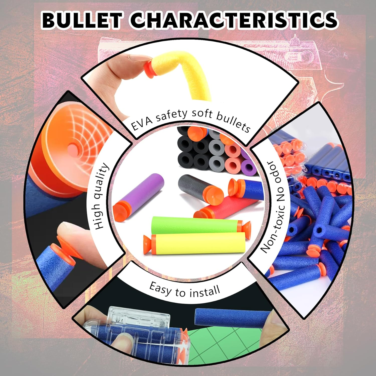 BOROLA Refill Bullet Darts Compatible for Nerf Elite Series Blasters Kid Toy Gun image number 5