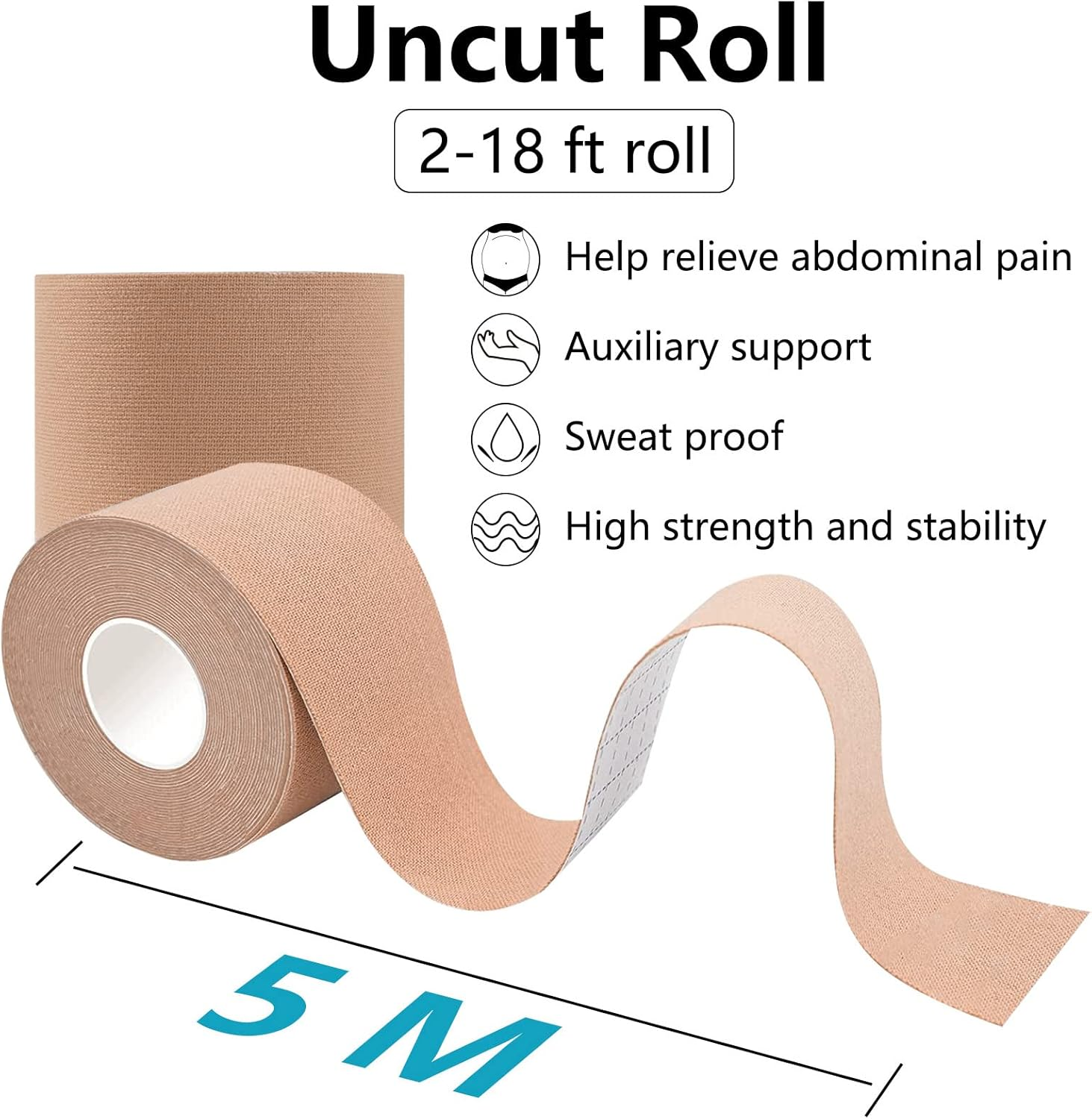 Maternity Belt, Pregnancy Tape, Prenatal Abdominal Support Belt, Ease Abdominal Support, Simple Elastic Belt, 2 Rolls