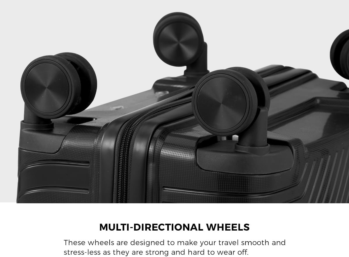 MAZAM 20/24/28 Inch Suitcase Luggage Set, Travel Suitcase with Wheels, Carry on Trolley Hardshell Suitcase,T-Sa Lock& Airline Approved, Black image number 6