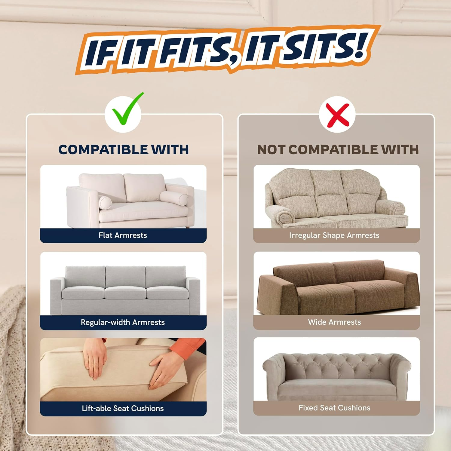 PANTHER ARMOR Cat Scratch Couch Protectors [2X Left & Right Arm in Beige] - Natural Sisal Furniture Protector for Cats - Scratching Pads - Couch Covers image number 5