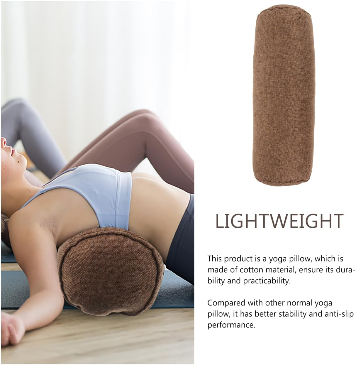 Balacoo Yoga Bolster Pillow : Yoga Neck Pillow Cylindrical Meditation Pillow Yoga Cushion Bolster for Meditation Yoga Pilates