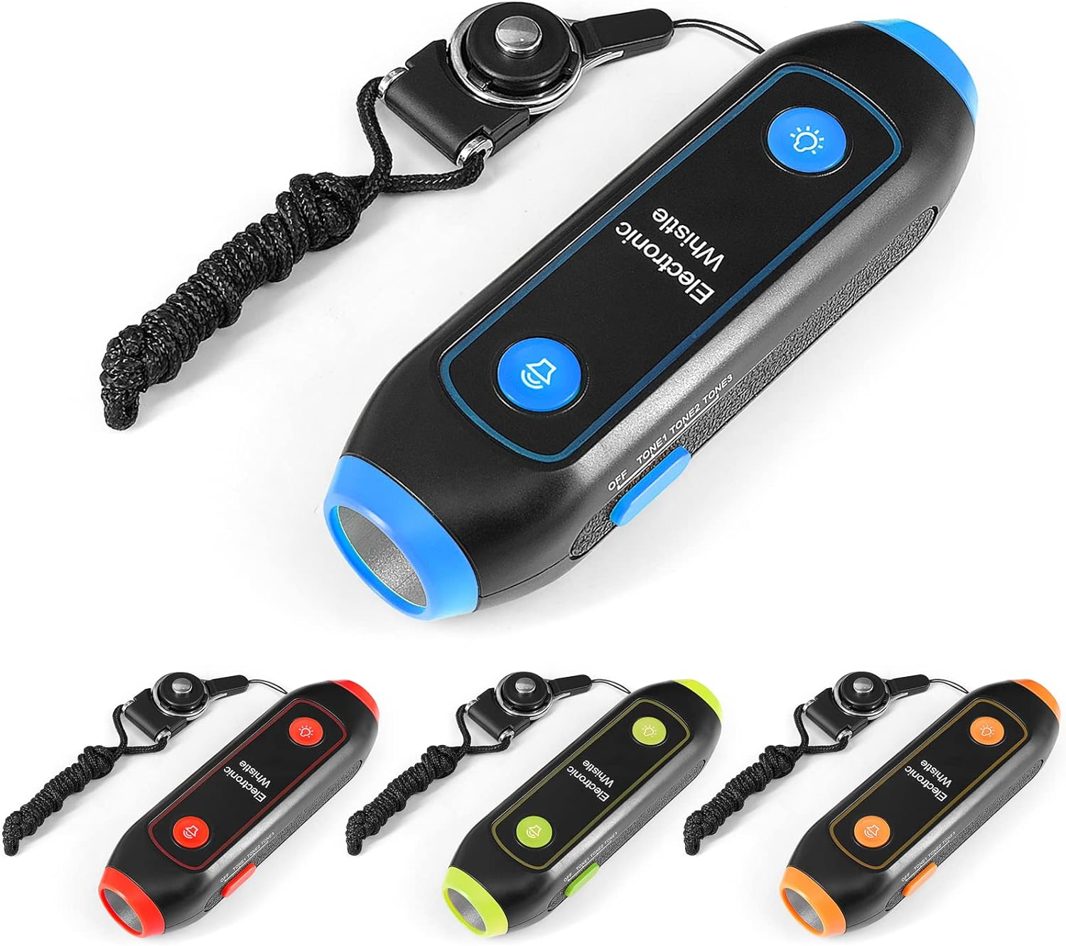 Electronic Whistle Handheld Electric Whistle with Lanyard SOS Light Flashlight for Coaches Referees P.E. Teacher - Red image number 3