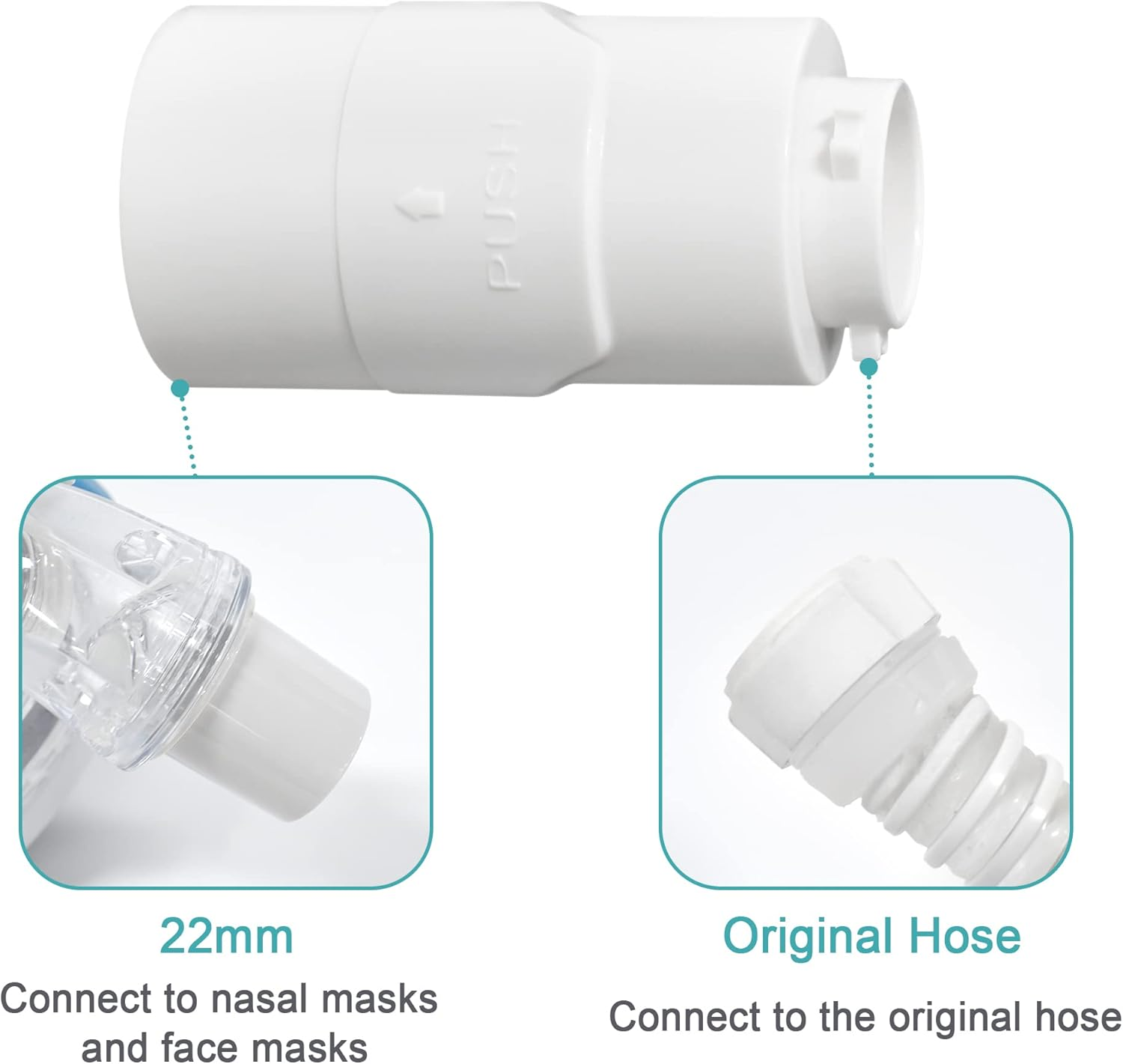 CPAP Hose Adapter for Resmed Airmini Hose, Tubing Travel Adapter Connect Any 22Mm Mask Diameters,Cpap Hose Connector for Airmini Accessories, Tube Connector for 22 Mm Mask Diameters image number 1