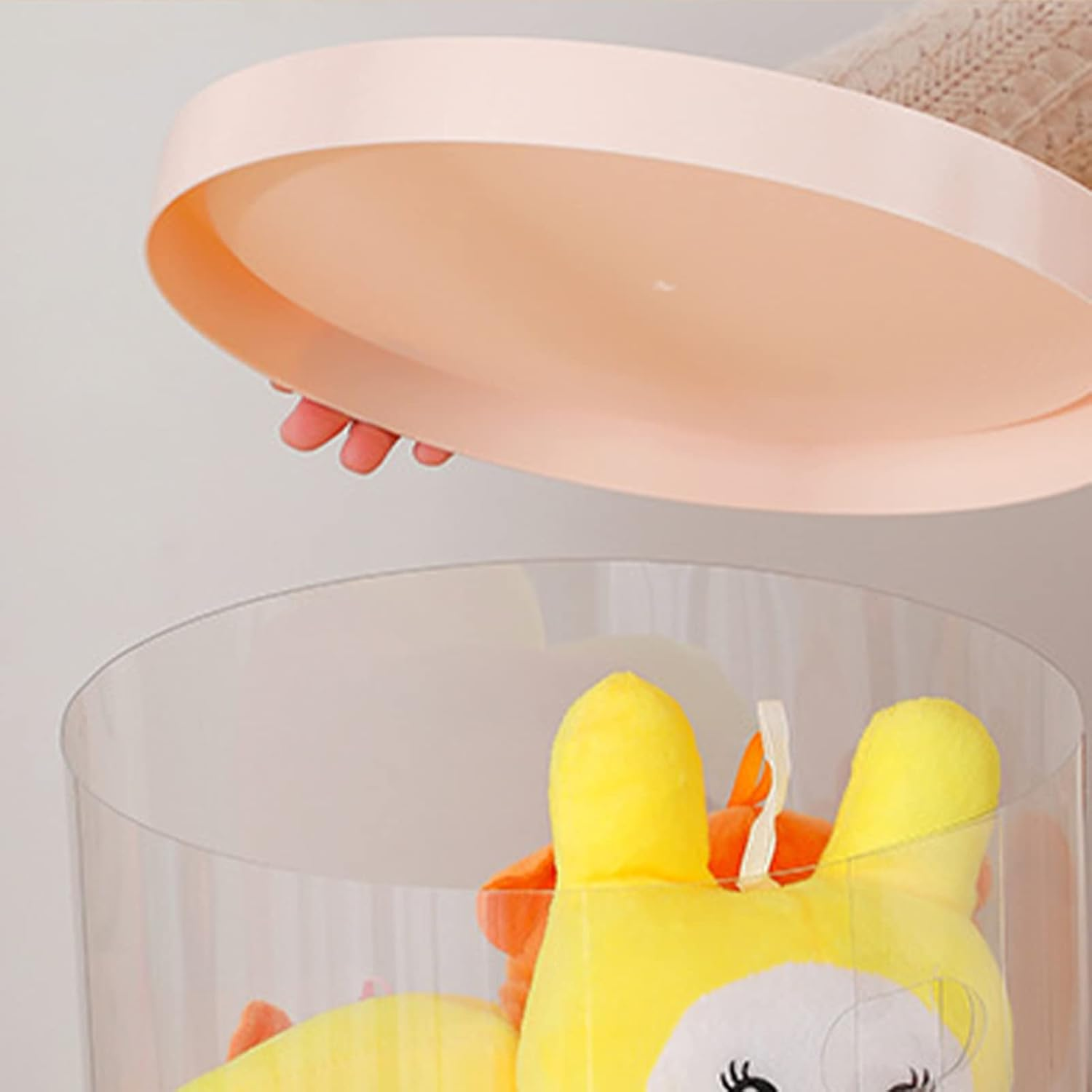 Stuffed Animal Storage, PVC Transparent Toy Storage Box Toy Box Bin Organizer Basket with 26Cm Diameter, Large Capacity Toy Storage Bucket for Kids Girls Boys Room Decor (90Cm /