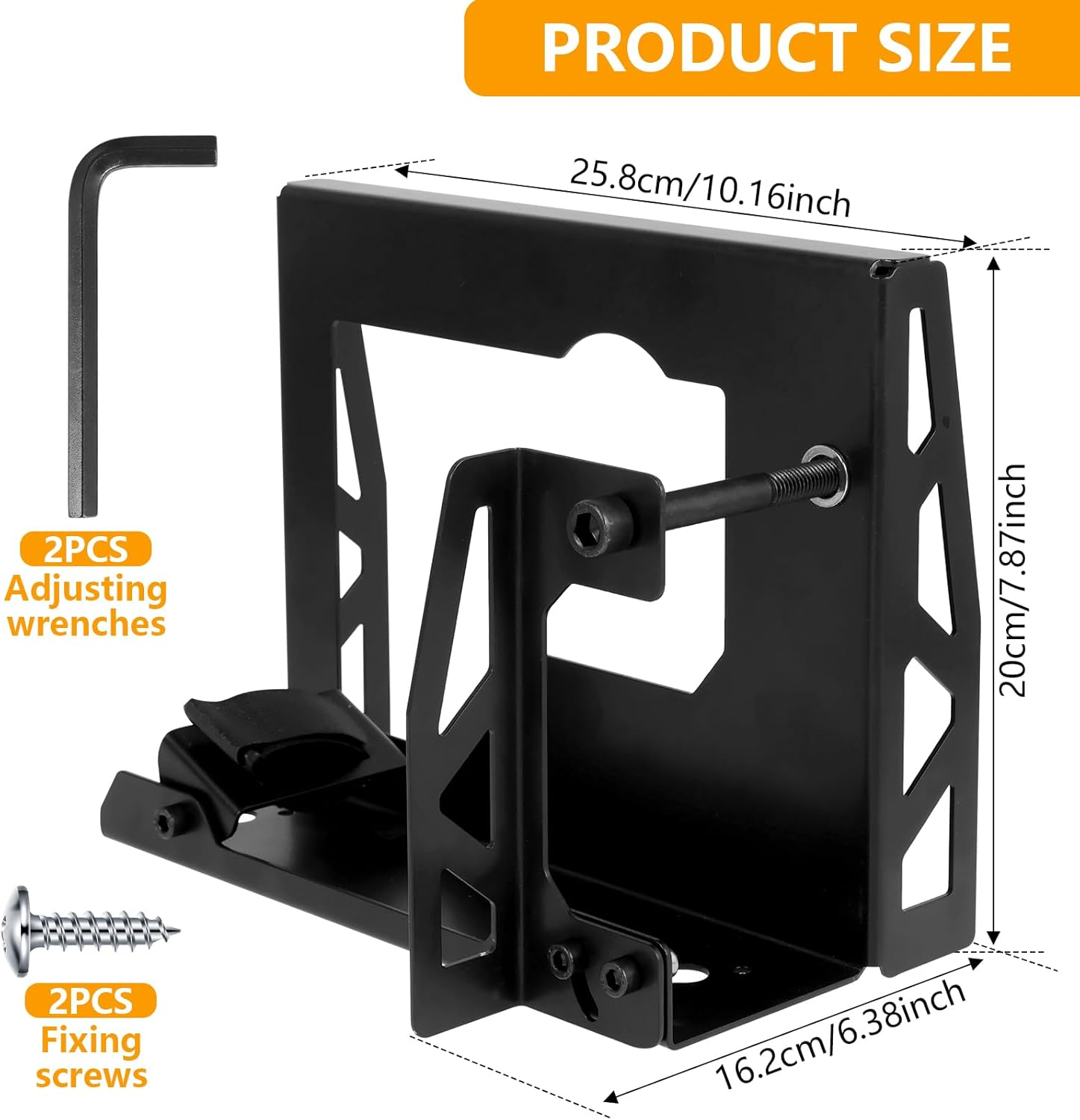 Abizarch Electric Planer Flip Support Steel Electric Planer Mount Bracket with 2 Adjustable Wrench and 2 Fixing Screws Sturdy Electric Planer Stand Portable for Most Electric Planer image number 1
