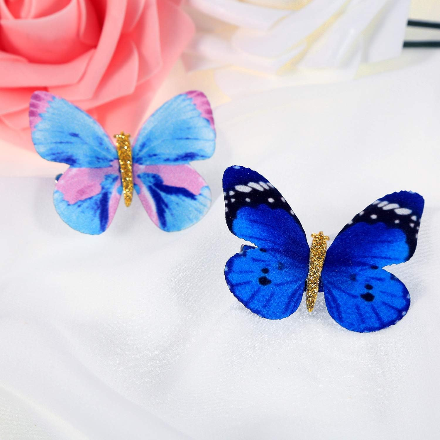 Butterfly Hair Clips Glitter Barrettes Butterfly Snap Hair Clips for Teens Women Hair Accessories 18 Pieces Color Set 2 image number 7