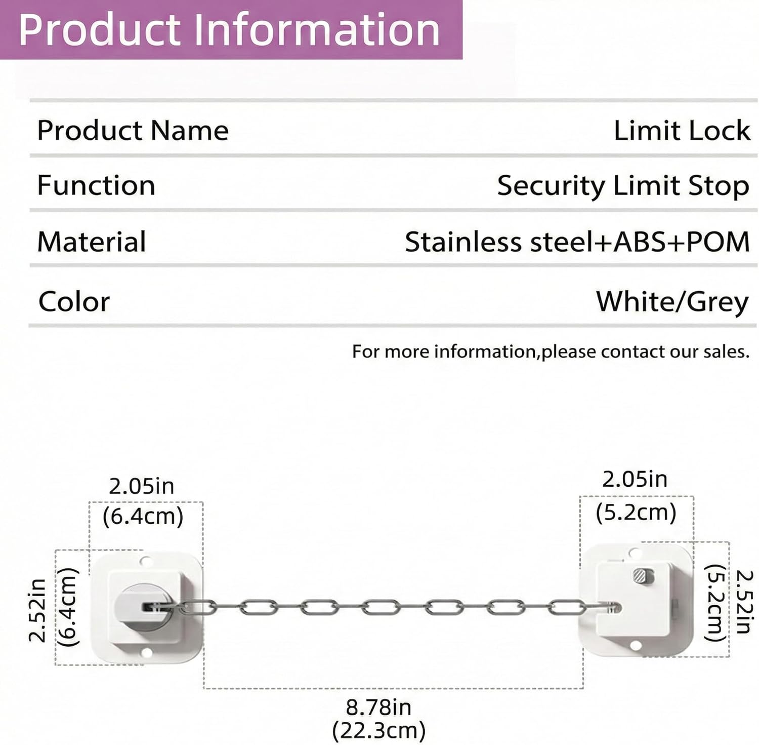 Child Proof Door Lock with Adjustable Strap, 3M Adhesive Safety Locks for Baby & Pets, No Tools Needed 2 Pack image number 6