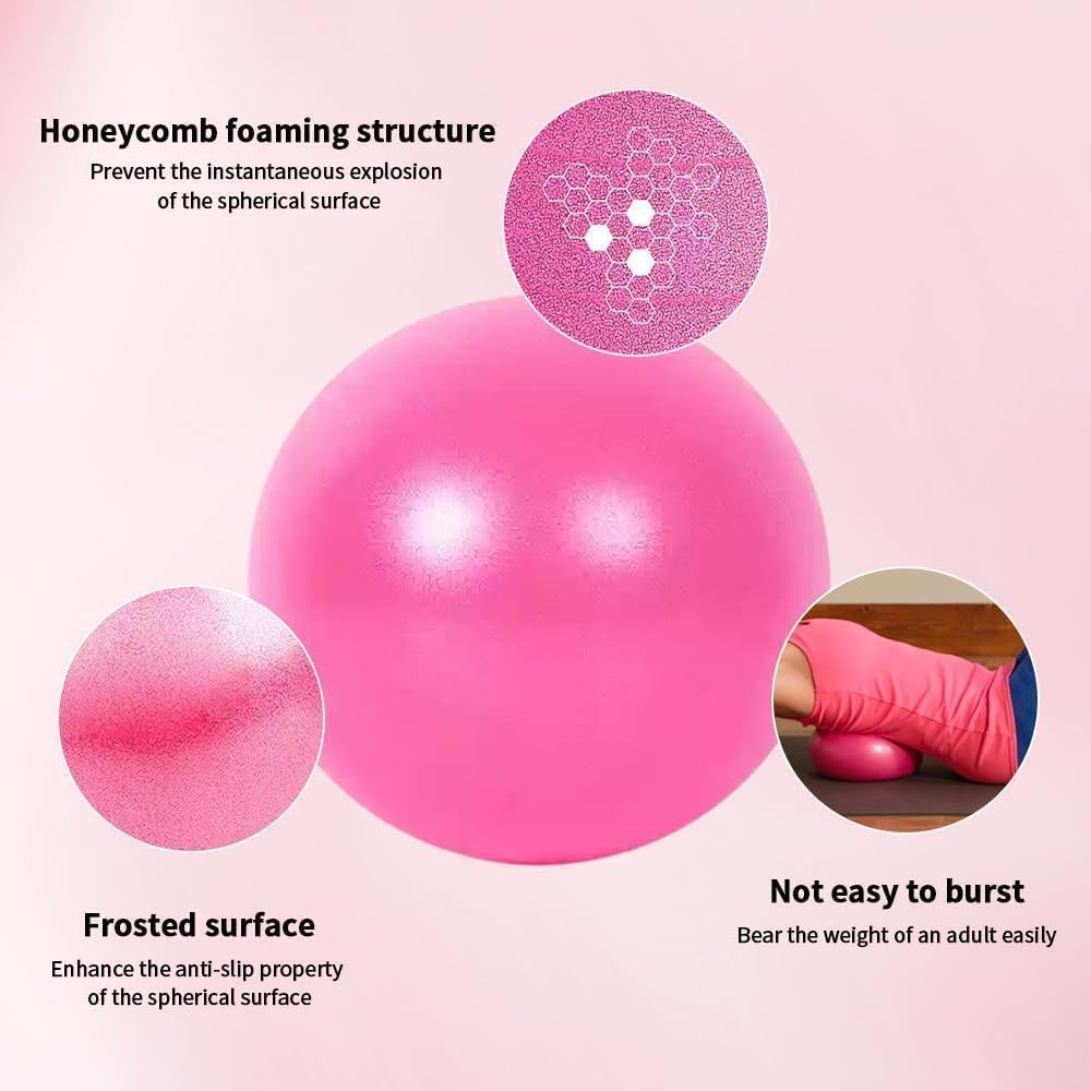 Pilates Ring and Ball Set, 13 Pcs Home Kit with 13&rdquo; Circle Yoga Ring 6 Resistance Bands 9.8&rdquo; Pilates Ball, Accessories, Essential Kit for Women Girl Home Workouts Beginners Toning image number 3