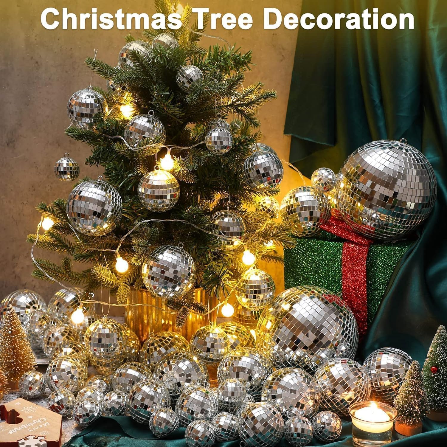 27 Pcs Mirror Disco Ball, Disco Ball, Disco Cake Topper, Disco Party Cake Topper, Disco Ball Cake Decoration, 70'S Disco Cake Decoration, Disco Ball Toppers Saturday Night Party Supplies (27 Pcs) image number 5