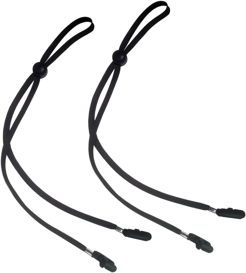 GAQWOK Hat Strap 2PCS, Adjustable with Clips, Very Suitable for Outdoor Activities, Anti-Lost and Anti-Wind (Black), Black image number 4