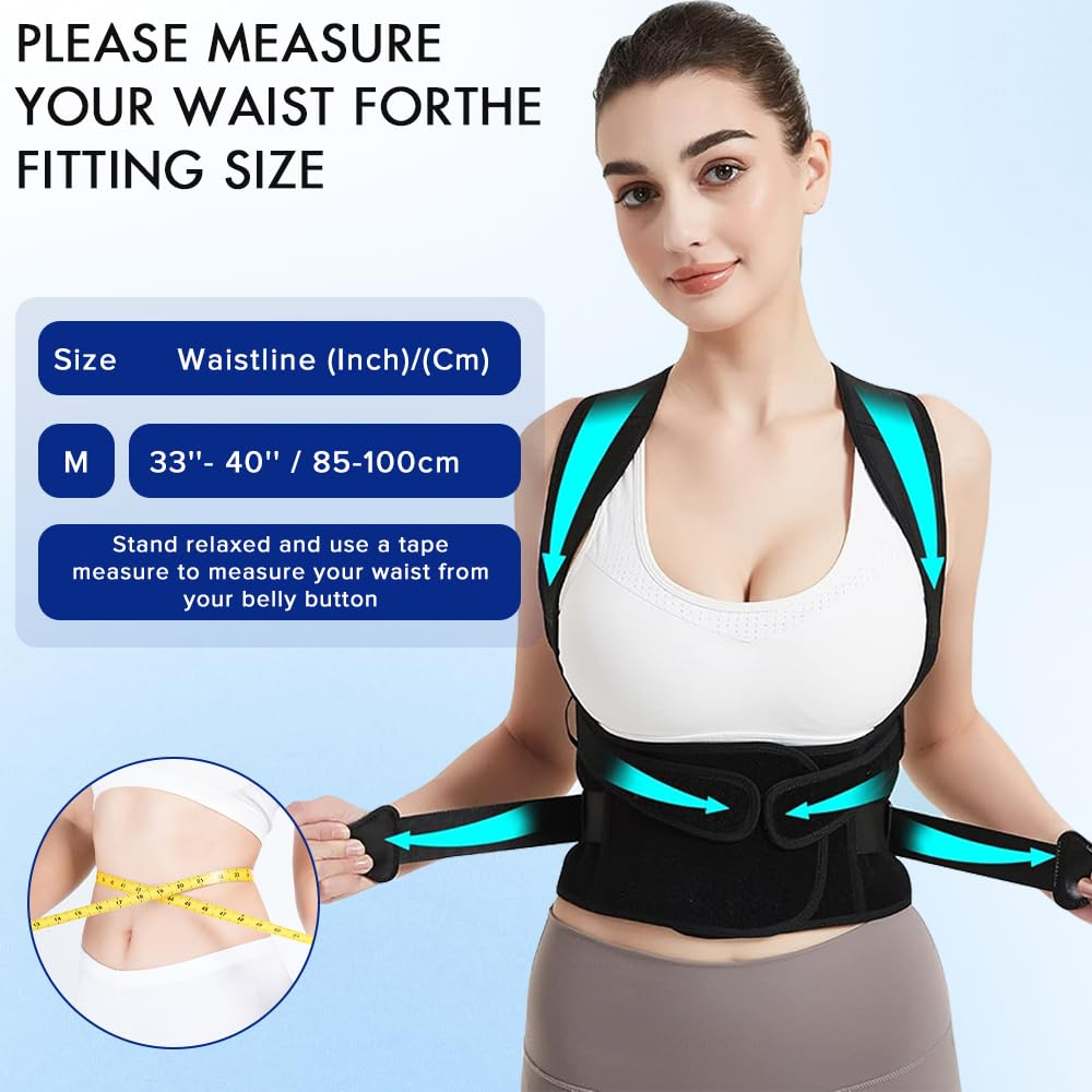 Necomi Posture Corrector,Upgraded Full Back Brace Support, Posture Corrector for Women and Men, Adjustable Shoulder Straightener for Improving Back Posture, Relieves Pain, Lumbar,Shoulder Pain image number 1