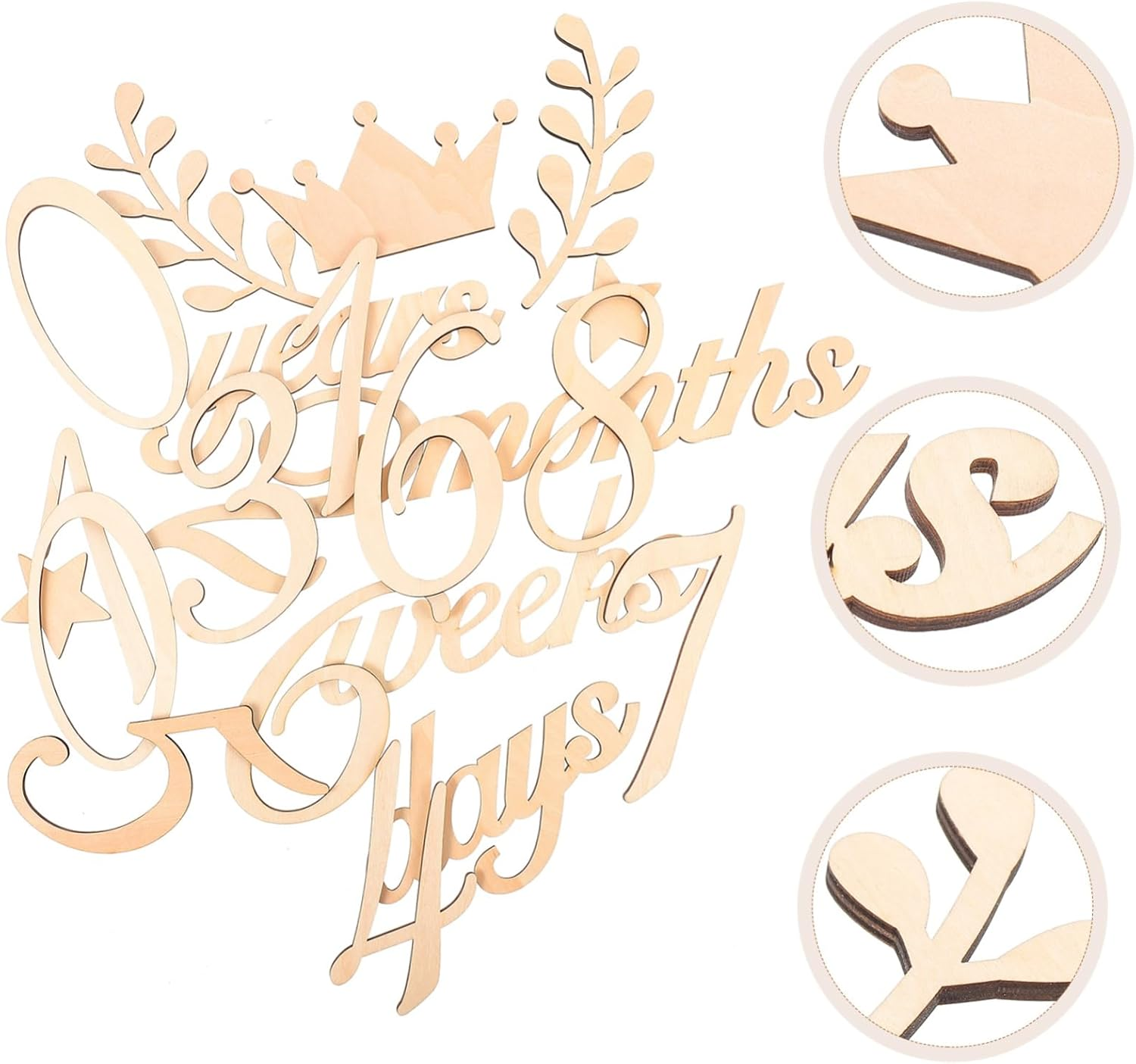 Cartoon Milestone Cards for Newborn Wooden Photo Props Growth Announcements