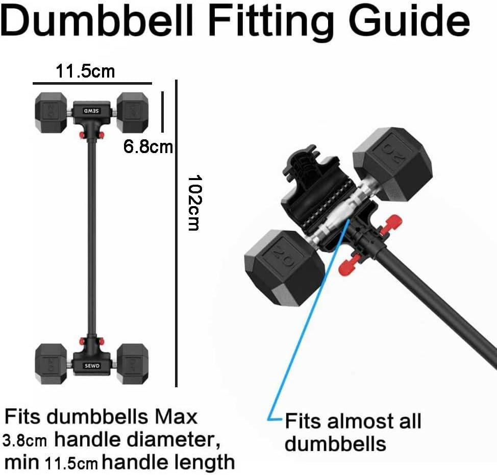 Dumbbell Barbell Converter Bar,Convert Dumbbells to Barbell Set and Kettlebell for Home Fitness,Adjustable Weight Capacitry Bar Convert to Dumbbell Set,For Home Gym Full Body Workouts image number 1