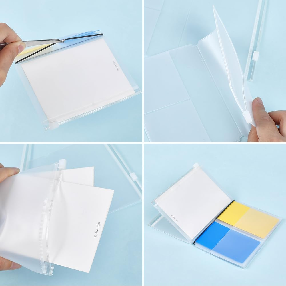 CRASPIRE 8Pcs Travelers Notebook Accessories Kit with 4Pcs Nylon Travel Journal Elastics 4Pcs Passport Size PVC Clear File Pockets Rectangle Zipper Folder Organizers for Card Passport Document Storage image number 1