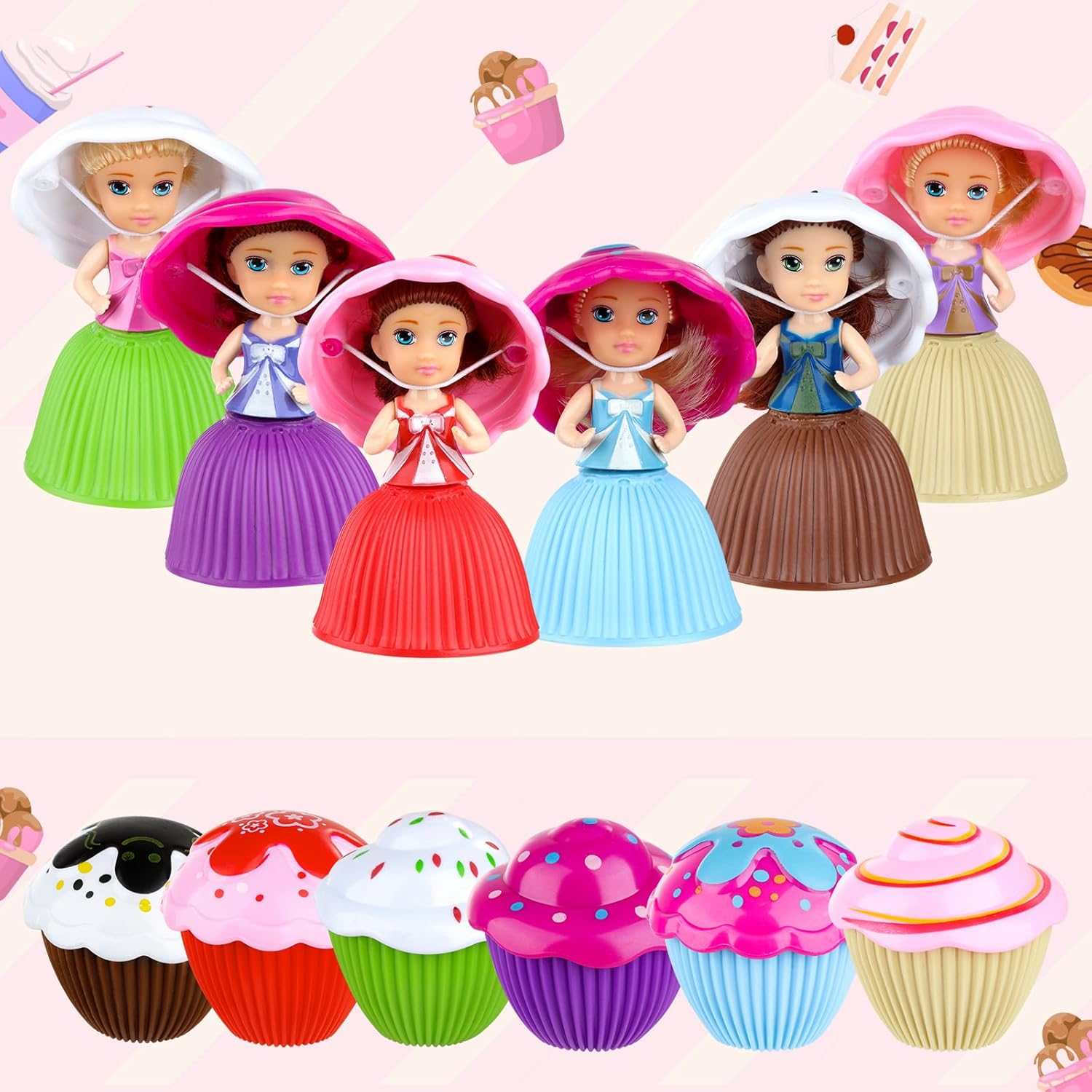 Christoy Beautiful Cake Doll Toy Surprise Cupcake Princess Doll Toys for Children Kid Transformed Scented Girls Funny Game Gift (6PCS)&hellip; image number 4
