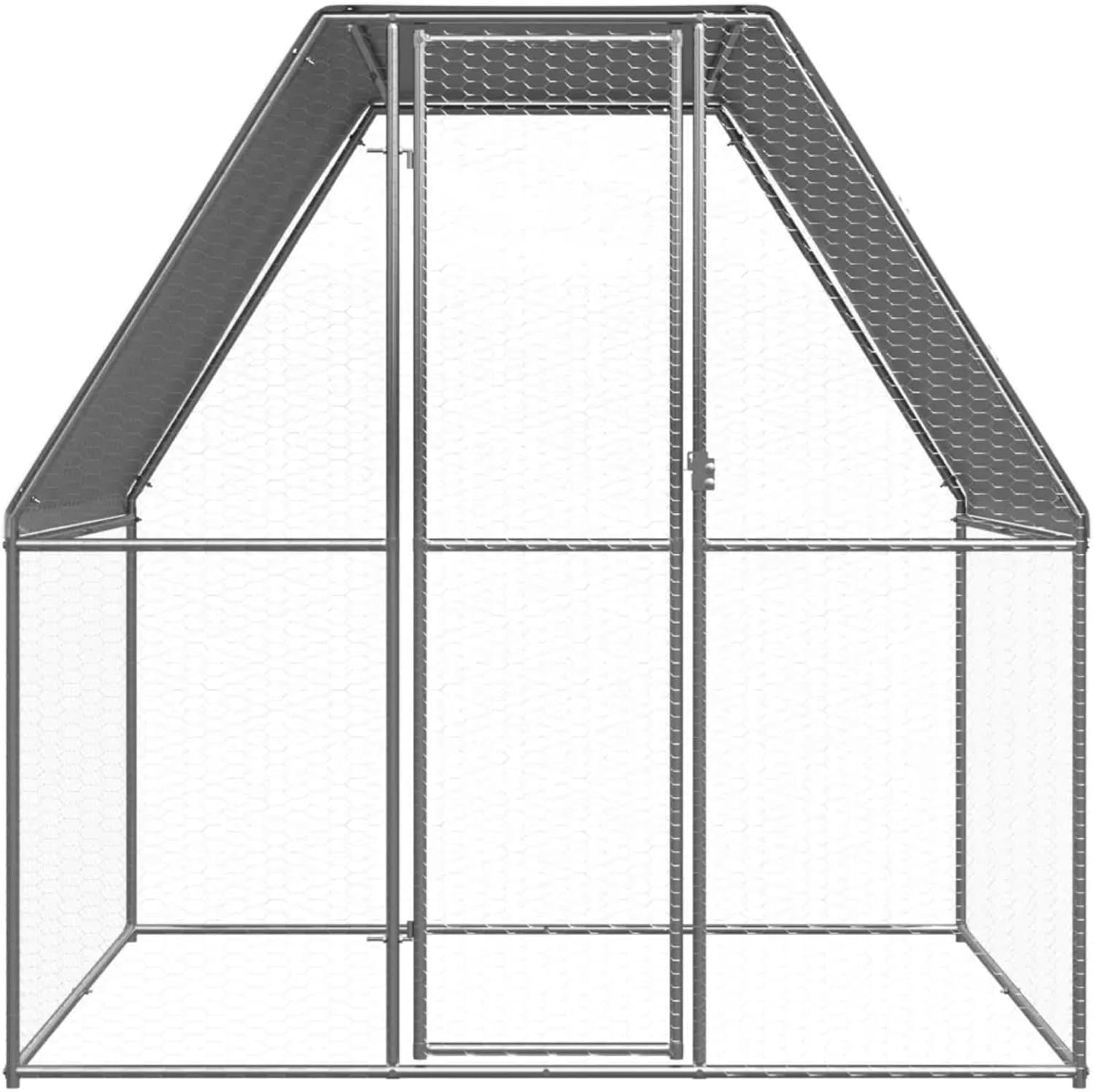 Metal Chicken Coop 2X2X2M Chicken Runs with Cover,Duck Coop Cage for Outdoor Backyard Farm Rabbit Small Animal Dog Poultry Cat Hutch image number 6
