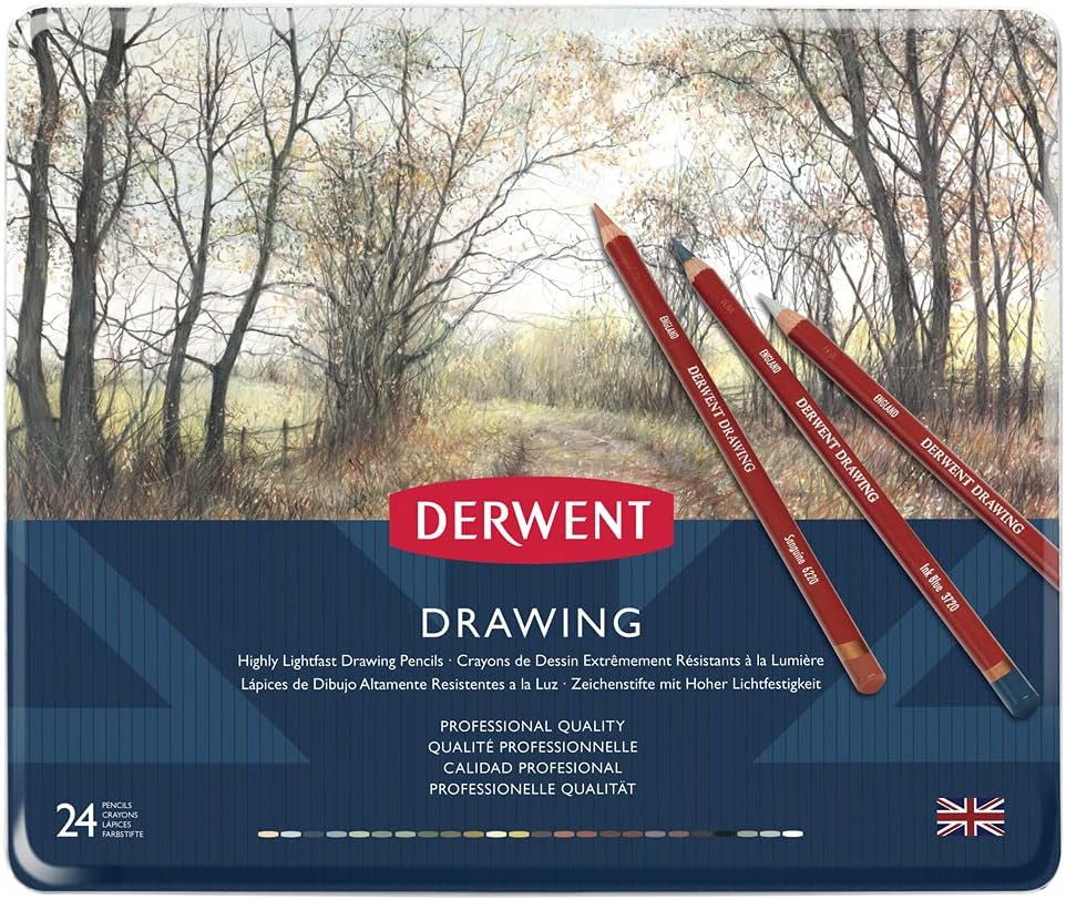 Derwent Drawing Colouring Pencils, Drawing & Writing, Set of 24, Ideal for Illustrating & Detailing, Professional Quality, 0700672 image number 3