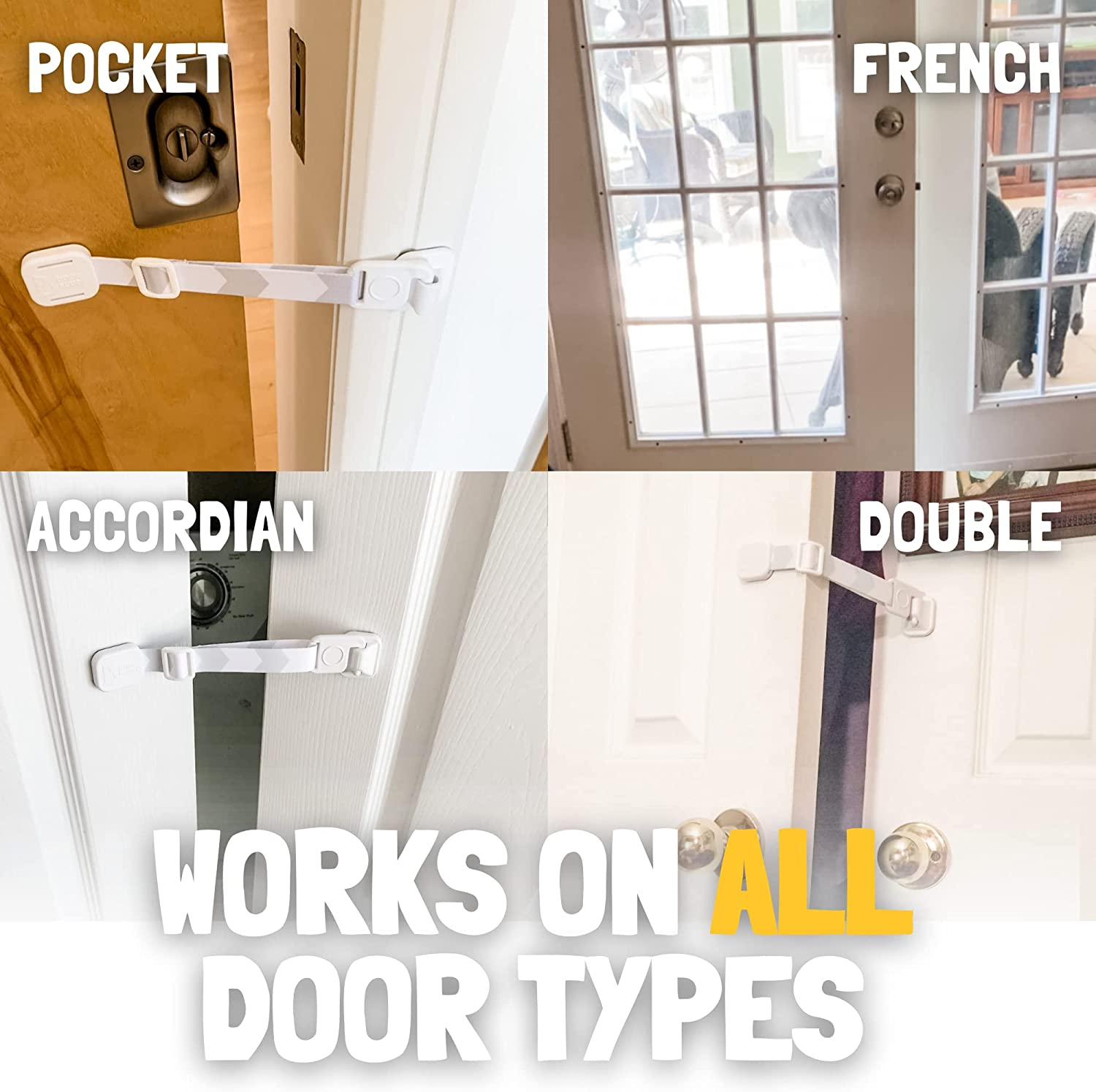 Door Buddy Adjustable Door Strap and Latch - Grey. Dog Proof Litter Box the Easy Way. No Need for Pet Gates or Interior Cat Door. Use This to Keep Dog Out of Litter Box and Cat Feeder. image number 6