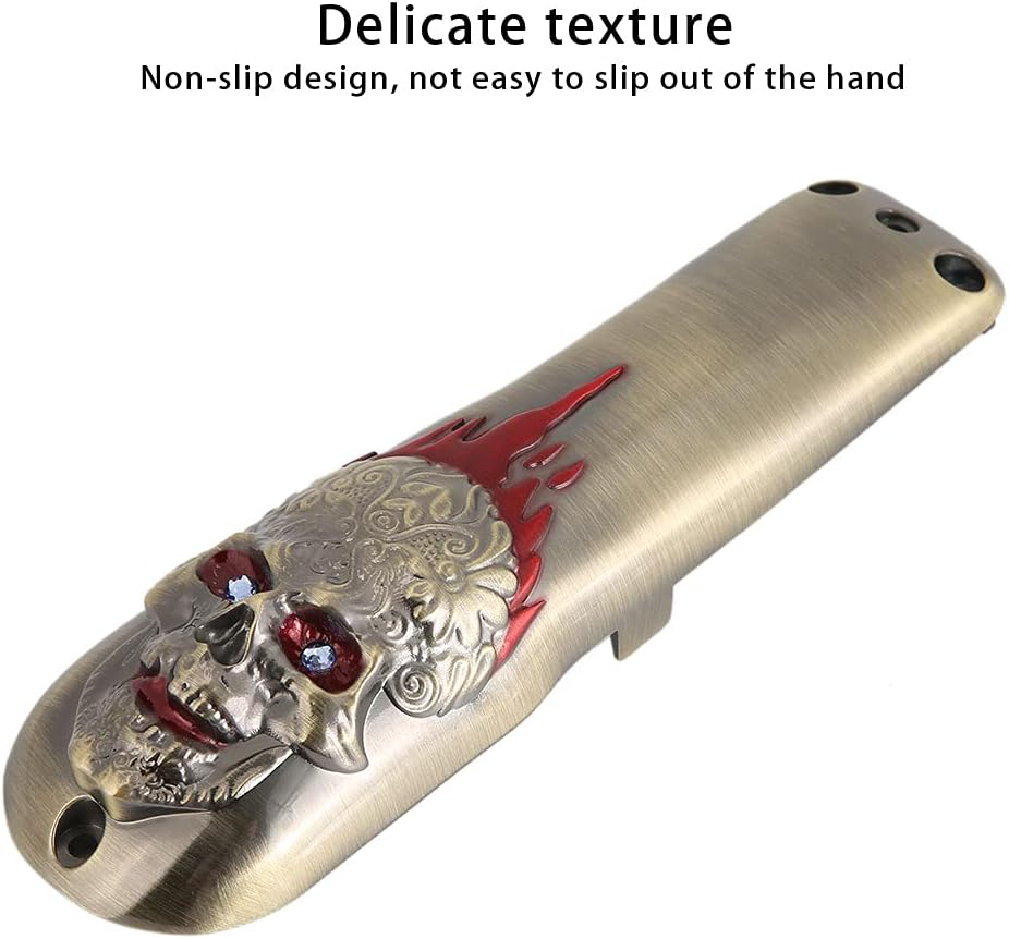 Professional Hair Clipper Front Cover, Electric Hair Cutter Trimmer Sheel Protective Casing for WAHL (Skull Copper) image number 5