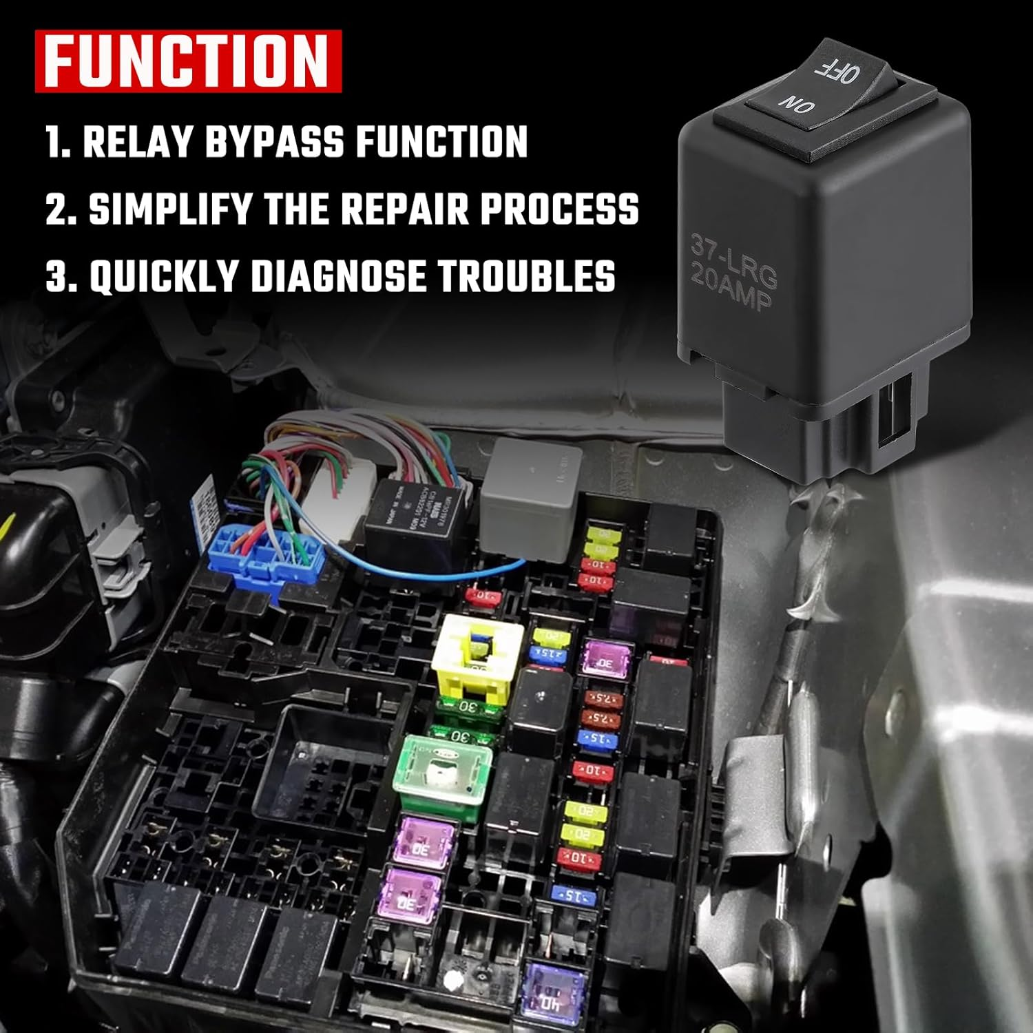 ISINFLASH Fuel Pump Relay Bypass Master Kit, Relay Tester Diagnostic Scan Tool Relay Bypass Switch Kit Replaces 9036 9037 9038 Pack of 6 image number 4