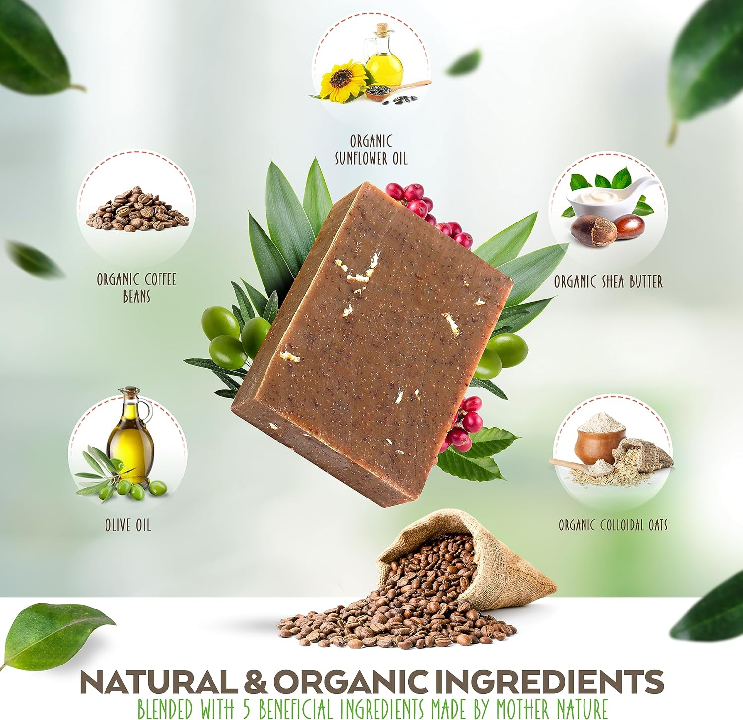 Aspen Kay Naturals Coffee & Oatmeal Exfoliating Soap, Natural and Organic Ingredients. a Wonderful Exfoliating Body Soap, for Men & Women. GMO Free. 4.5 Oz Bar image number 1
