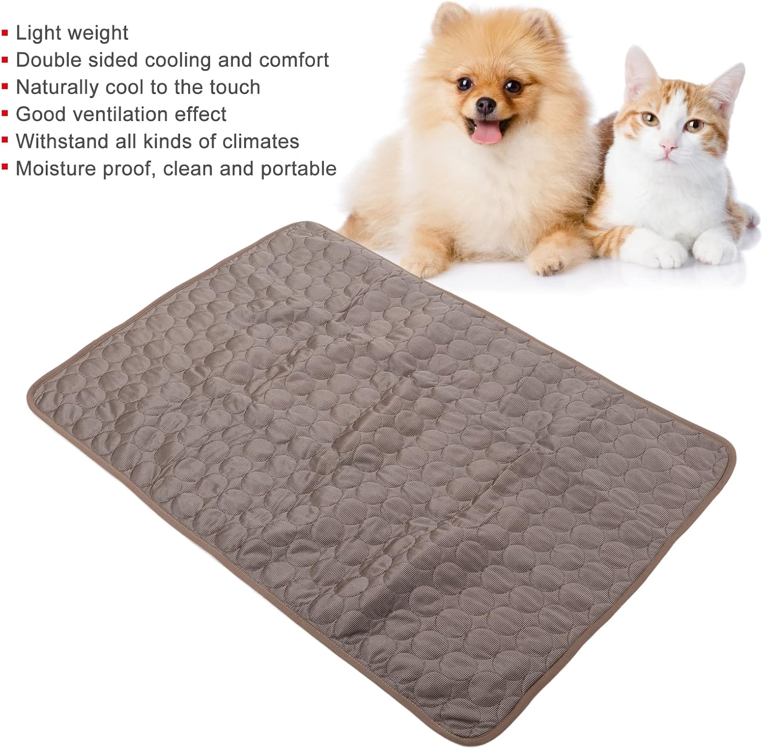 Pet Ice Pad - Foldable Double Sided Cooling Ice Silk Cloth Pad - Dog Self Cooling Mat Ice Silk Chill Pads - Breathable Heat Dissipation Pad for Indoor and Outdoor Car Seats (S)