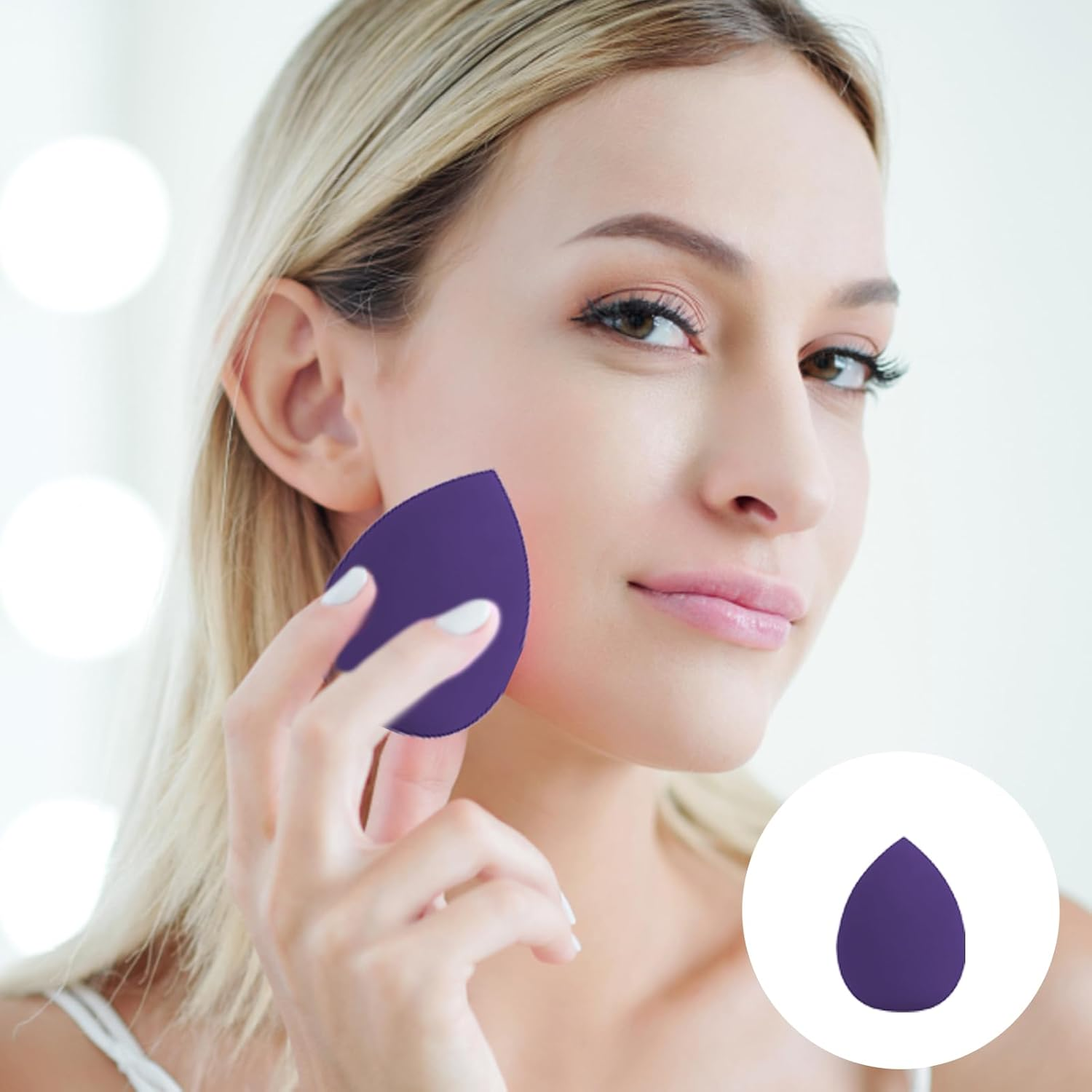 8Pcs Beauty Blender, Makeup Sponge Set, Professional Foundation Sponge for Various Base Makeup Textures, Travel-Friendly, Purple Makeup Sponges