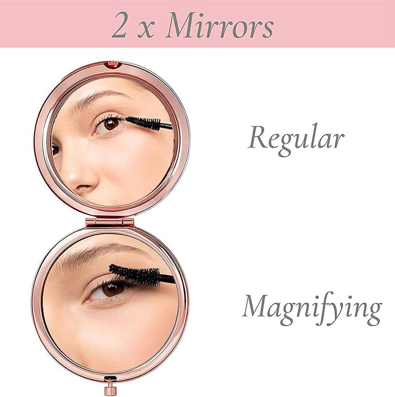 Rose Golden Compact Makeup Mirror, A-Z Surname Style Design, Perfect Present for Birthday Present, Christmas, Mother'S Day, Sister Gifts and Best Friends Gift. 1X/2X Magnifying, Foldable Cosmetic, U - Q image number 4