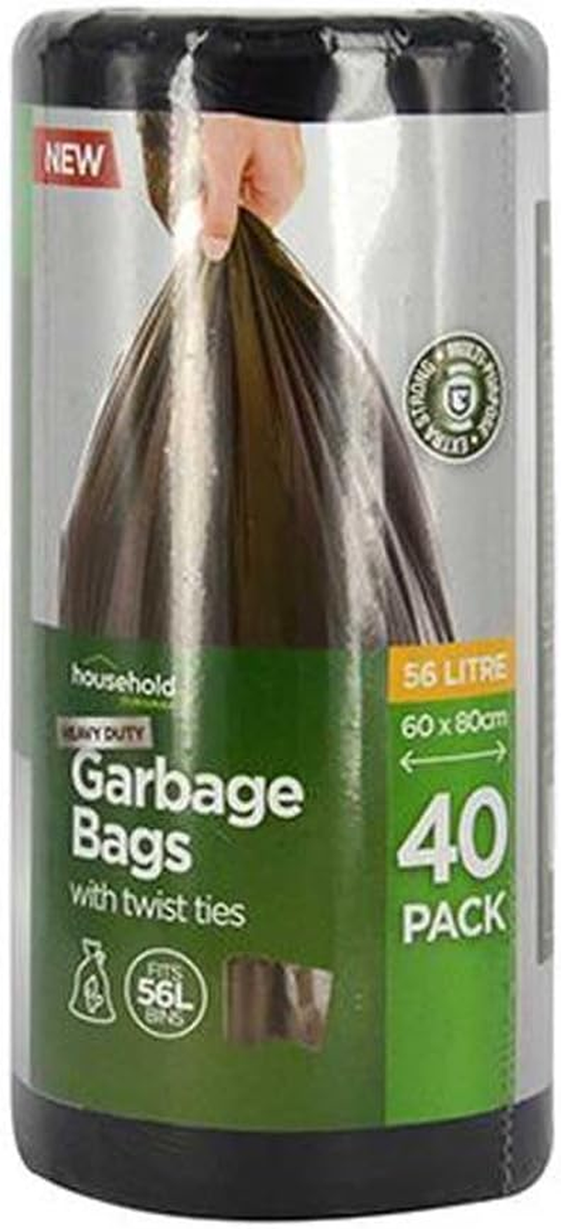 Duramax Household Garbage Bags with Ties 40-Pieces, 56 Litre Capacity image number 2