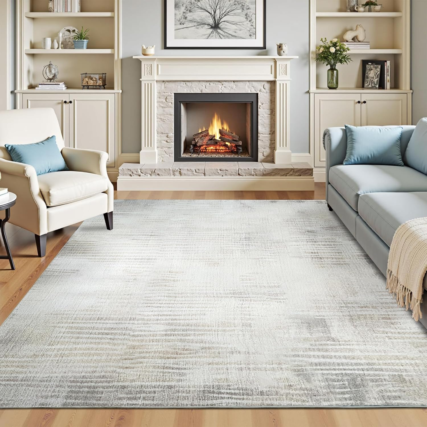 Rugs for Living Room, Bedroom Area Rugs, Geometric Stripe Carpet, Vintage Abstract Rug with Non Slip Backing, Indoor Floor Carpet for Dining Room Kitchen Home Office Decor (Color B, 160X230Cm)