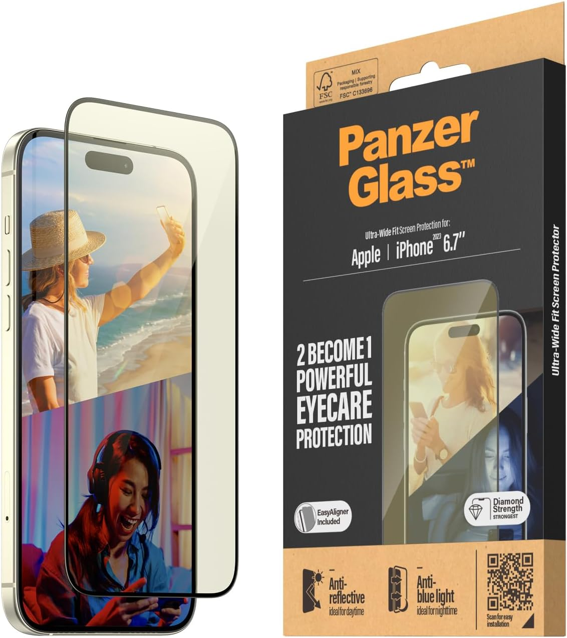 Panzerglass Anti-Bluelight Screen Protectors for Iphone 15 Plus image number 2