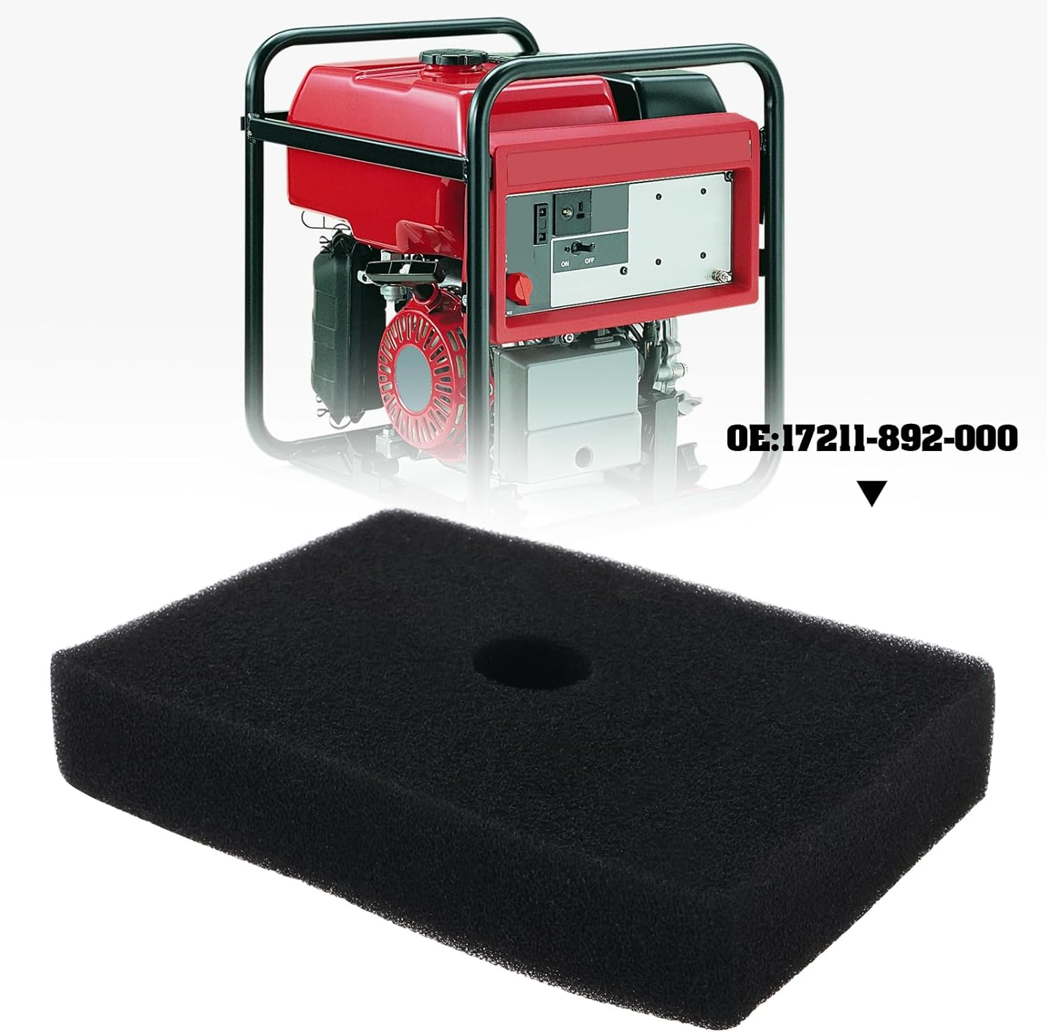 The Lord of the Tools 2Pcs Gasoline Generator Filter Foam Air Filter Compatible with Honda ED300 EM500 EM600 Generator 17211-892-000 17211892000 image number 3