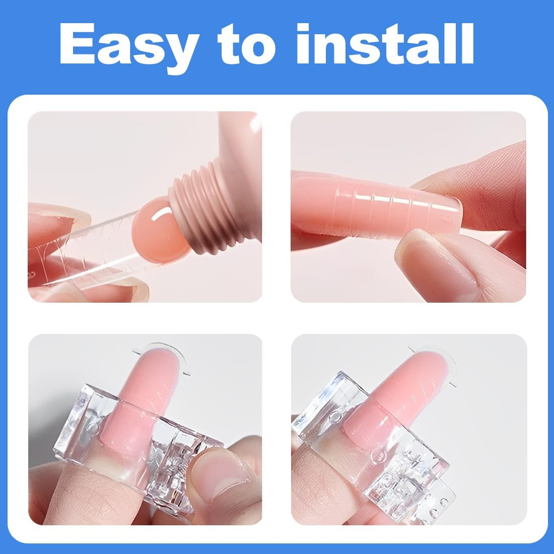 BIRLOZA Pack of 10 Polygel Nail Clips Nail Tips Clip Nail Tool Clip Nail Tips Clips Nail Clips for Poly Gel Nail Extension Nail Clips for Gel Nails (Transparent) image number 4