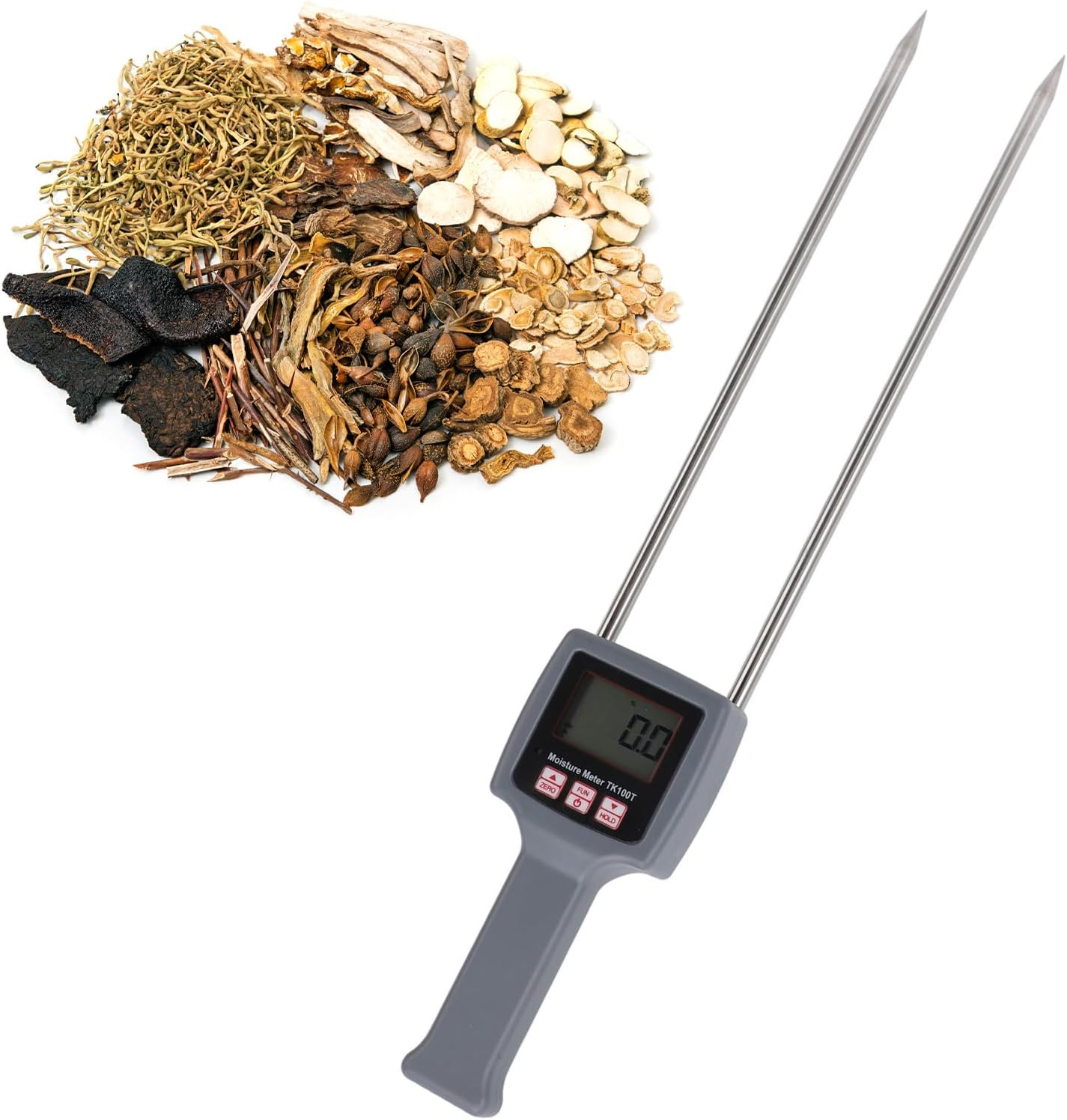 Yosoo Portable Meter, Handheld Meter, Meter, Professional Handheld Digital for Herbal Cereal, Straw with Forage Grass