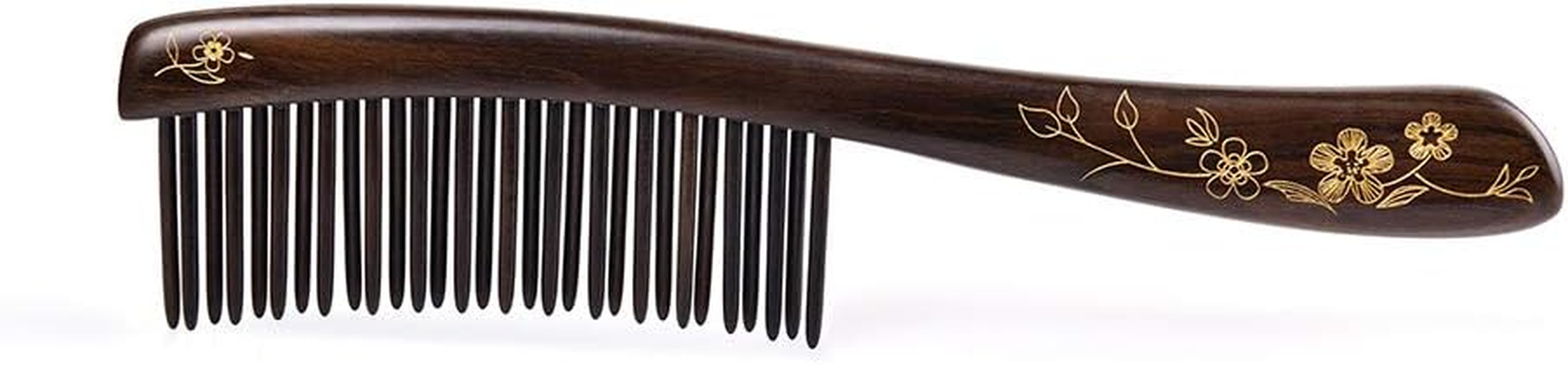 TAN MUJIANG Wooden Hair Comb Wide-Tooth Inserted Teeth for Women Curly Hair (CQCGB0101) image number 1