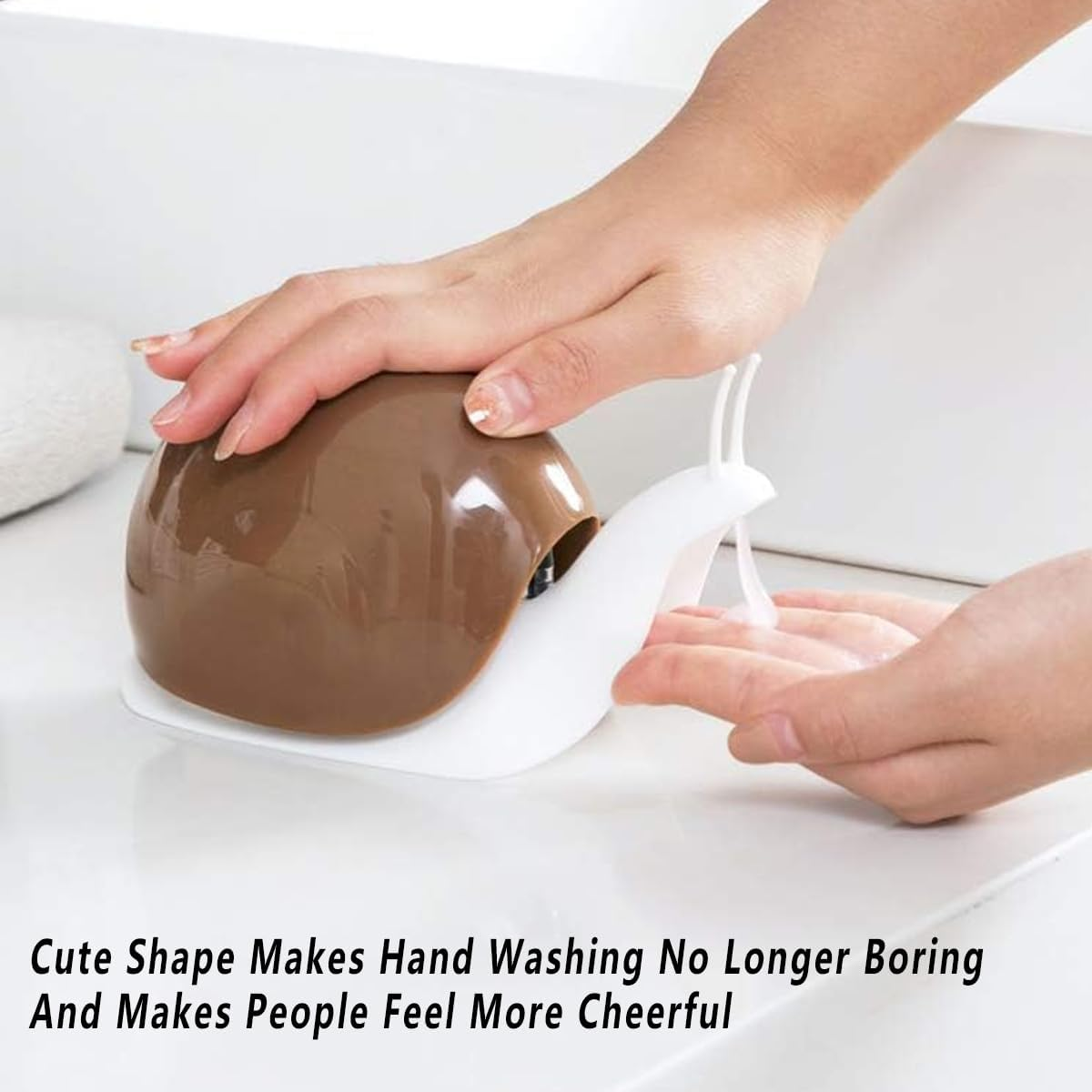 AIMALL Cartoon Snail-Shape Dispenser for Lotion, Hand Soap, Shampoo &ndash; Decorative Bathroom Accessory with Press Pump &ndash; 6.88X2.83X4.33 Inches image number 4