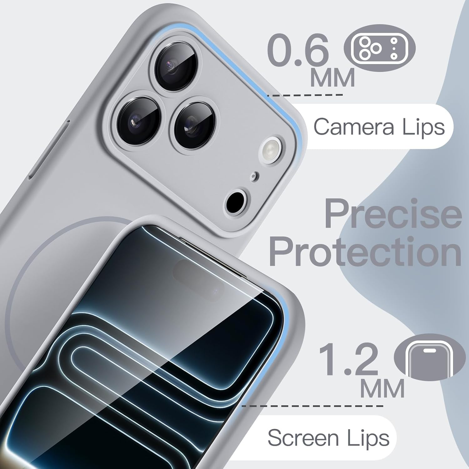 Jetech Magnetic Silicone Case for Iphone 17 Pro Max 6.9-Inch, Compatible with Magsafe, Silky Soft Touch, Shock Absorbing Phone Cover with Camera Lens Protection (Grey) - Midnight Green image number 4