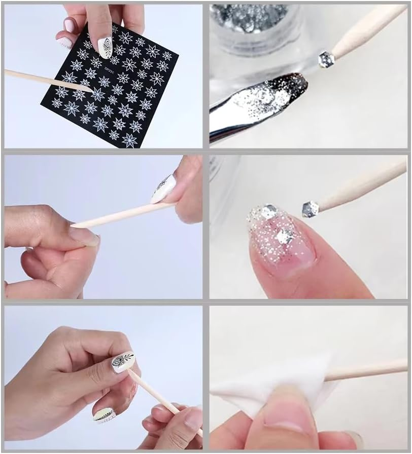 100 Pieces Orange Wooden Nail Sticks - Double-Ended Cuticle Pushers, Nail Cleaners, and Nail Art Tools for Manicure, Pedicure, Gel Polish Removal - Multi-Purpose Professional and Home Use image number 4