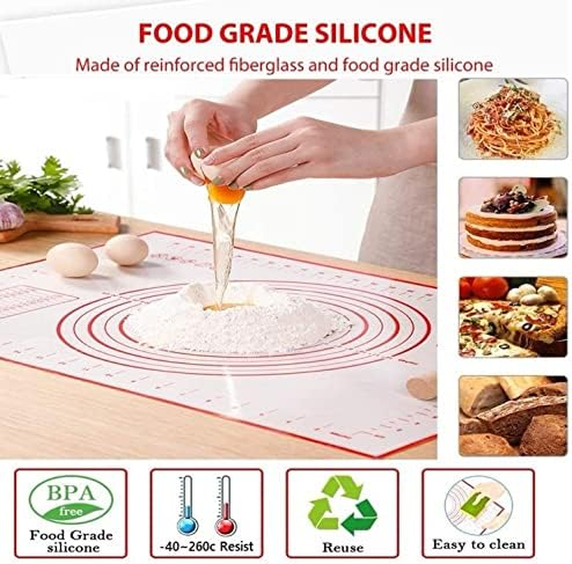 Baking MAT | Pastry | Fondant | Cake Tray | Pie Crust | Oven Liner | Rolling Dough | Bakeware Paper | Non-Stick Counter Top | Re-Useable Pizza Sheet | Food Grade Silicone | MAT image number 4