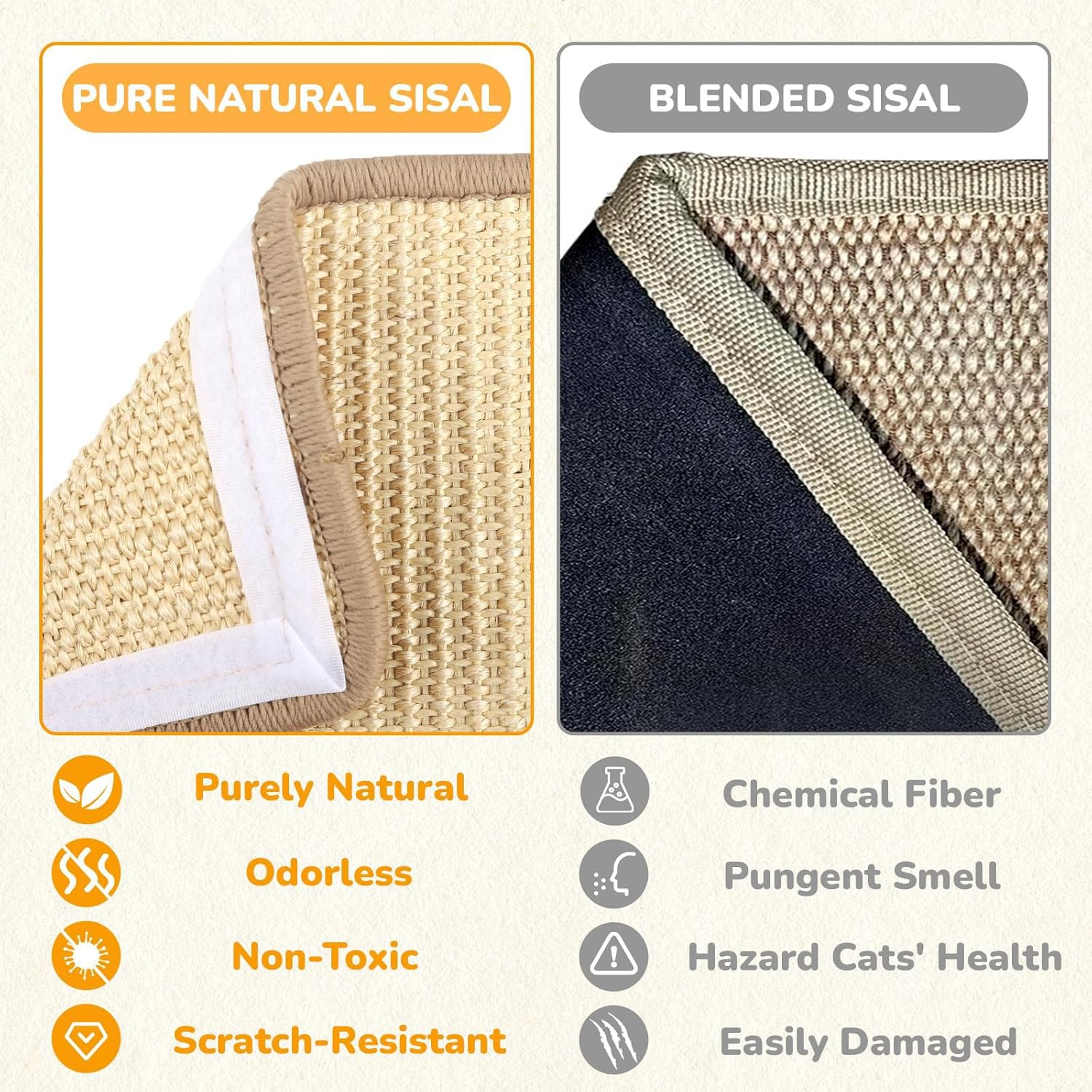 Cozioz Wooden Cat Scratching Ramp with Sisal Surface, Durable Scratch Board and Post Combo for Indoor Cats and Kittens, Includes Interactive Wood Cat Teaser Toy image number 5