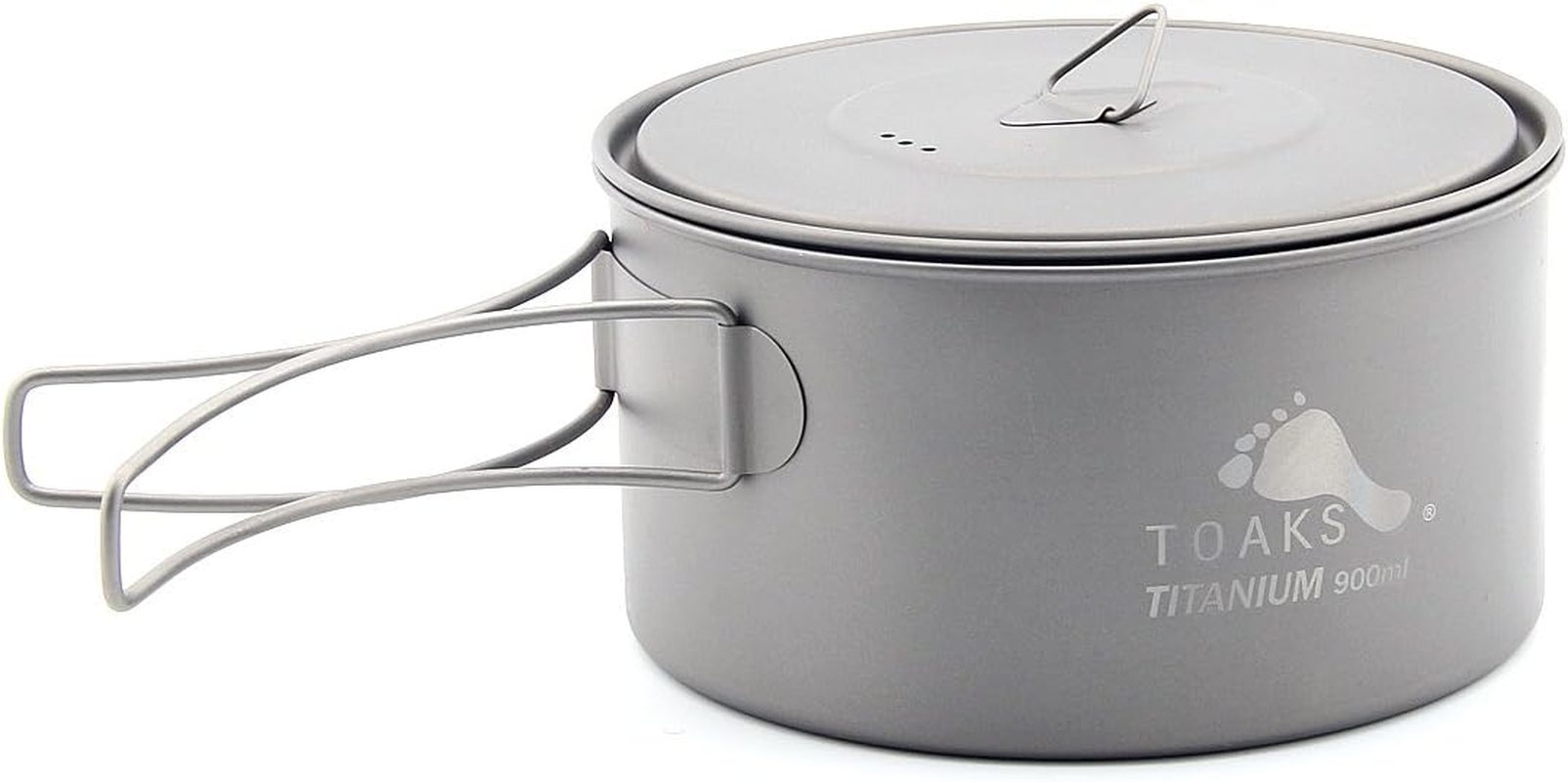 TOAKS Ultralight Titanium Camping Pot, 900Ml, Silver, Uncoated, Folding Handle, Includes Lid & Mesh Storage Sack image number 4