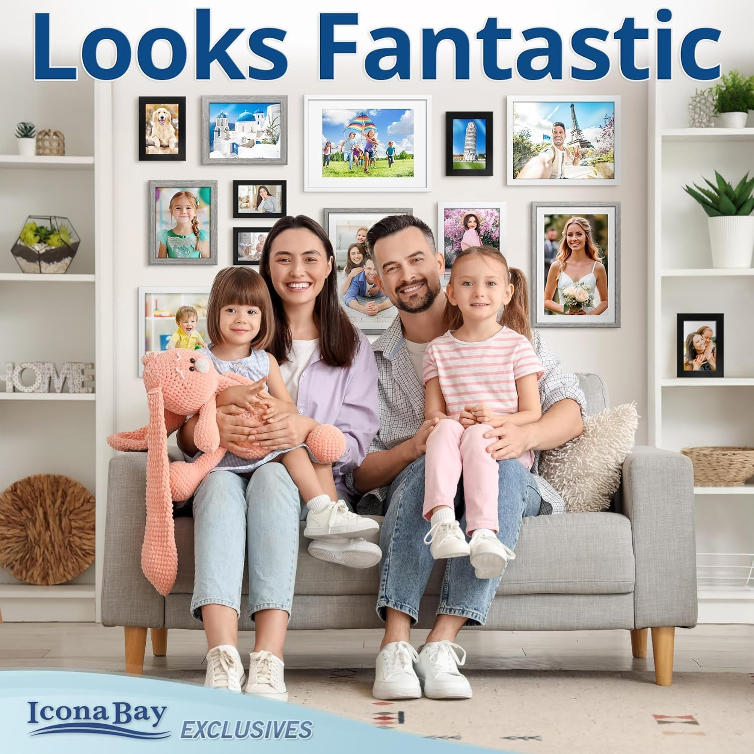 Icona Bay 11X14 Picture Frame (3 Pack, Black), Sturdy Wood Composite Photo Frame 11 X 14, Wall or Table Mount, Set of 3 Exclusives Collection image number 2