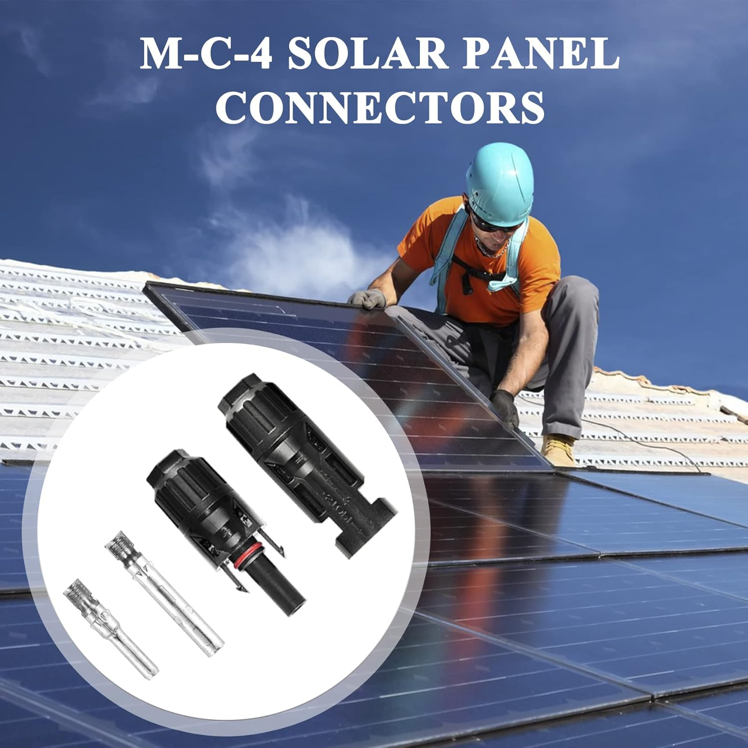 E-TING 42PCS Solar Panel Connector IP67 Waterproof Solar Connectors 1000V 30A Male/Female Plug with 2PCS Wrench Spanners (10 Pairs)