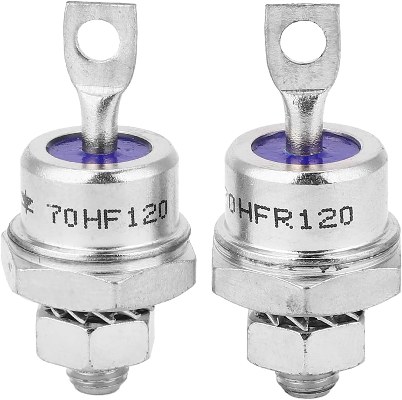 Rectifier Diode, 70HFR120 70HF120, Set of 5 Pairs High Current Capability, Spiral Chassis Stud Mounting for Battery Charging, Power Converters, Easy to Install, Broad Utility image number 1