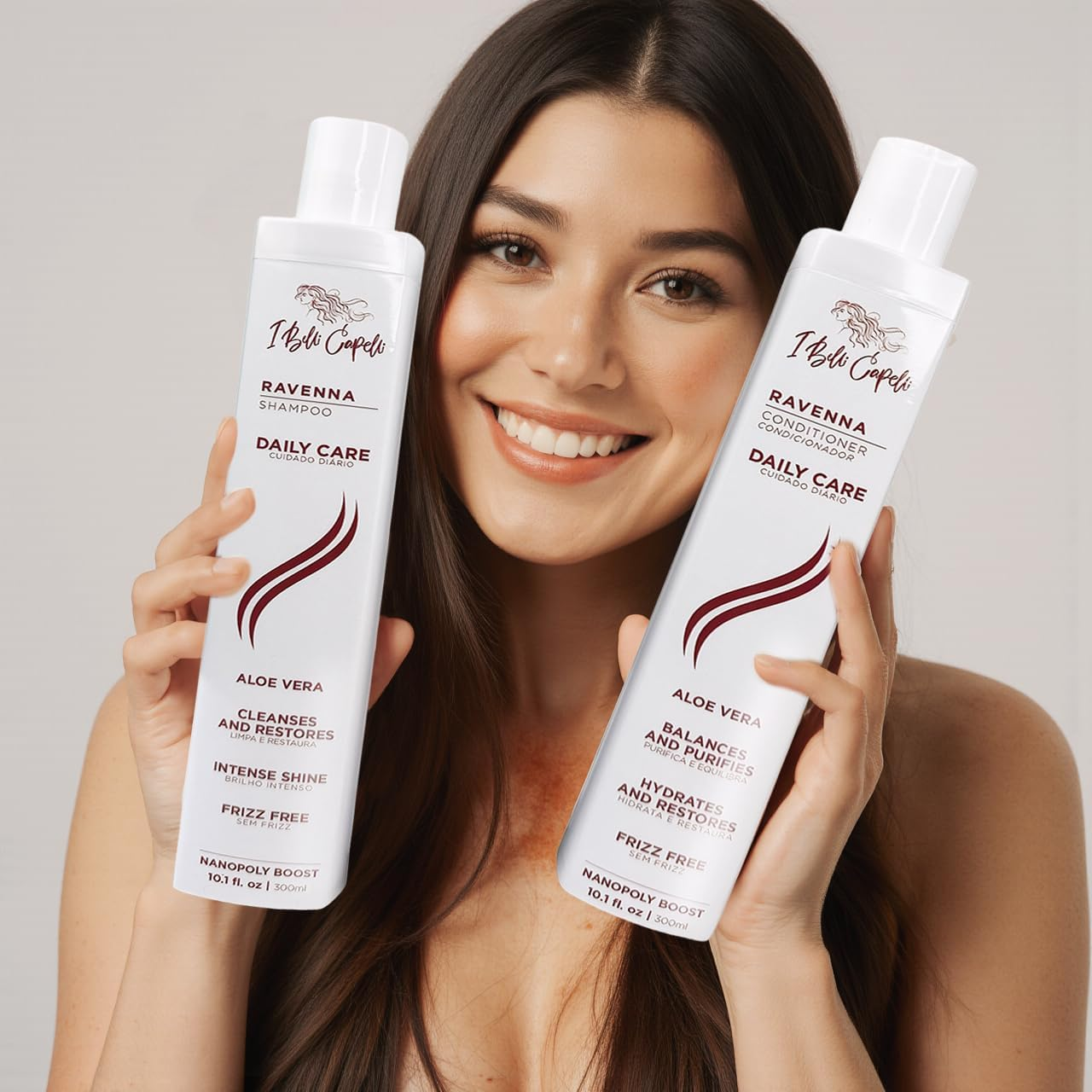 Ravenna Aloe Vera Shampoo & Conditioner Set &ndash; Sulfate & Paraben-Free, Deep Moisture, Breakage Reduction for Dry, Damaged & All Hair Types, 2&times;300Ml (10.1 Fl Oz Each) image number 1