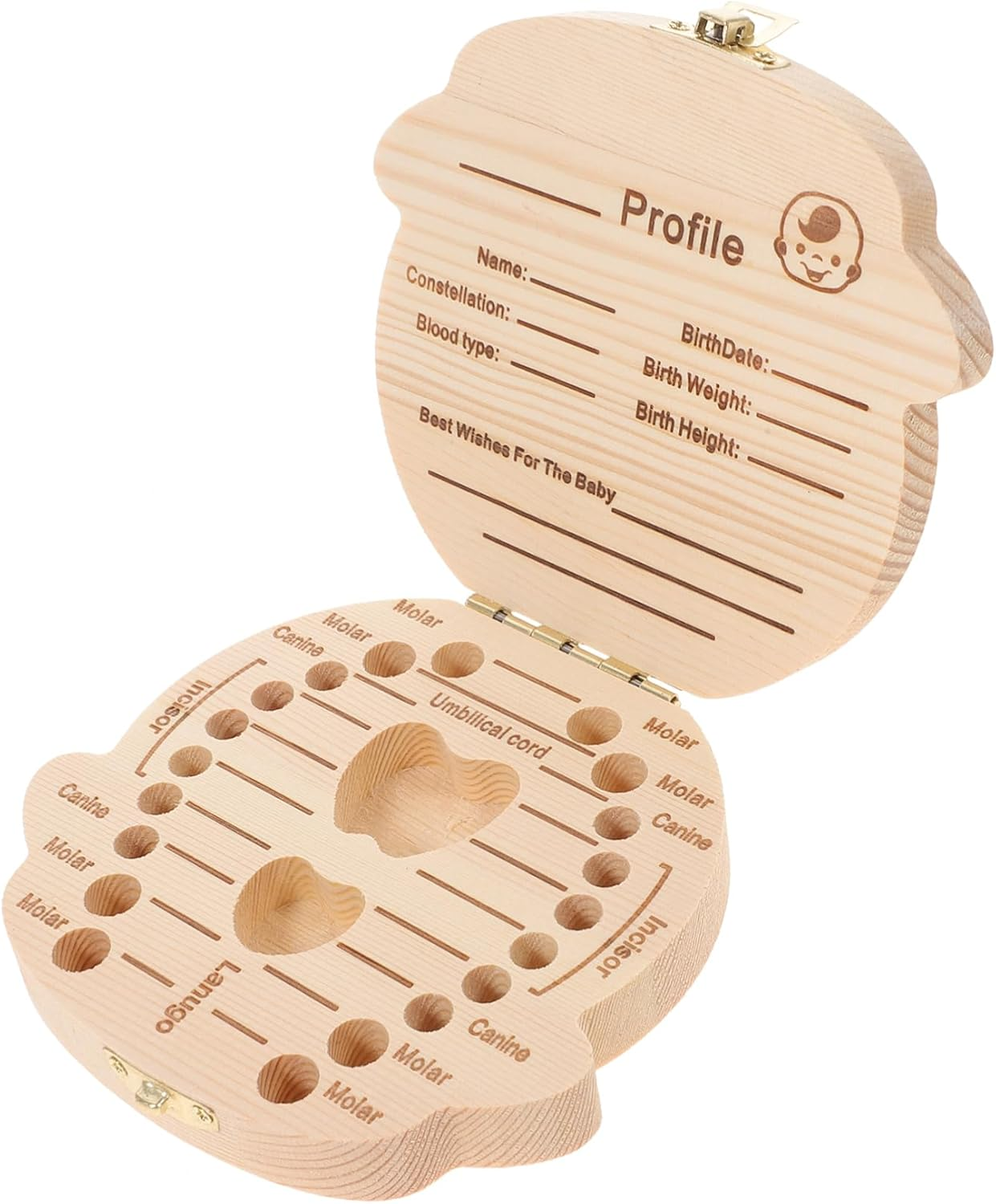 Baby Tooth Box Wooden Keepsake Box Cartoon Colorful First Tooth Holder for Boys Newborn image number 6