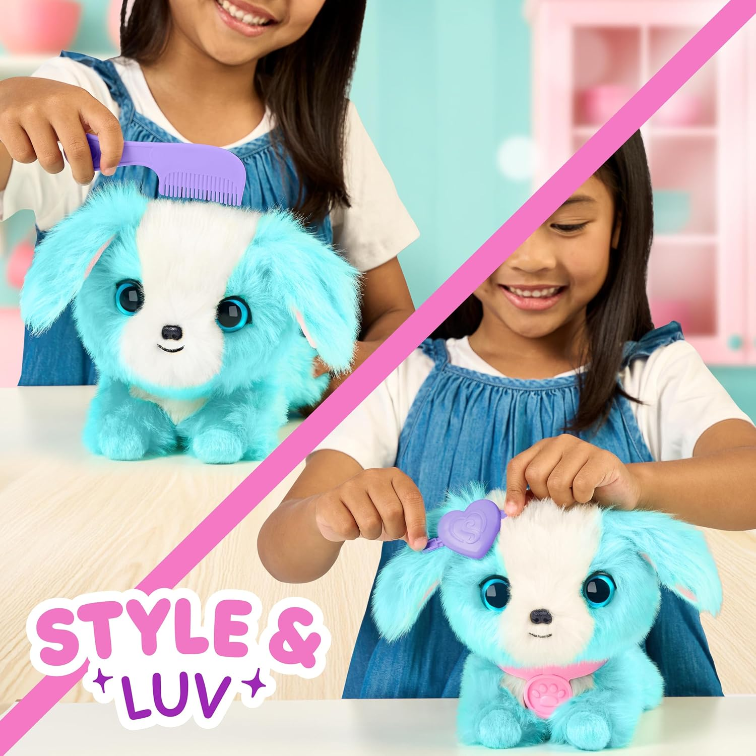 Scruffaluvs Pet Scruffs Blue - Mystery Plush Toy, 19Cm (7.5") Tall - Wash to Reveal 1 of 3 Rescue Pets: Puppy, Bunny, or Kitty - Includes 22Cm (8.7") Deluxe Pet Carrier. Styles May Vary. image number 1
