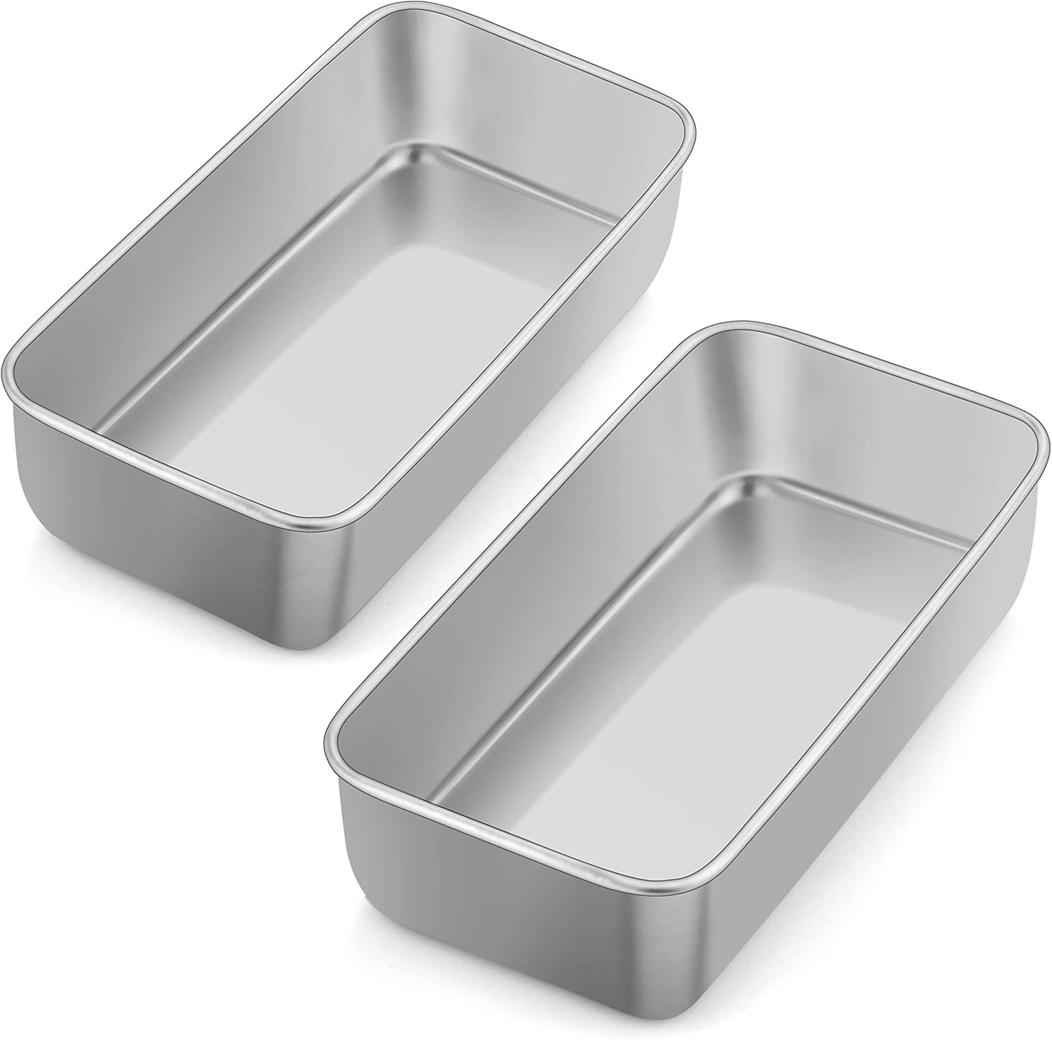 Herogo Loaf Tin, 2Lb Stainless Steel Bread Tin for Baking Set of 2, Rectangular Metal Banana Bread Tin for Toast, Bread, Cake, Lasagna, Healthy & Non-Toxic, Oven & Dishwasher Safe, 23.5X12.5 Cm image number 6
