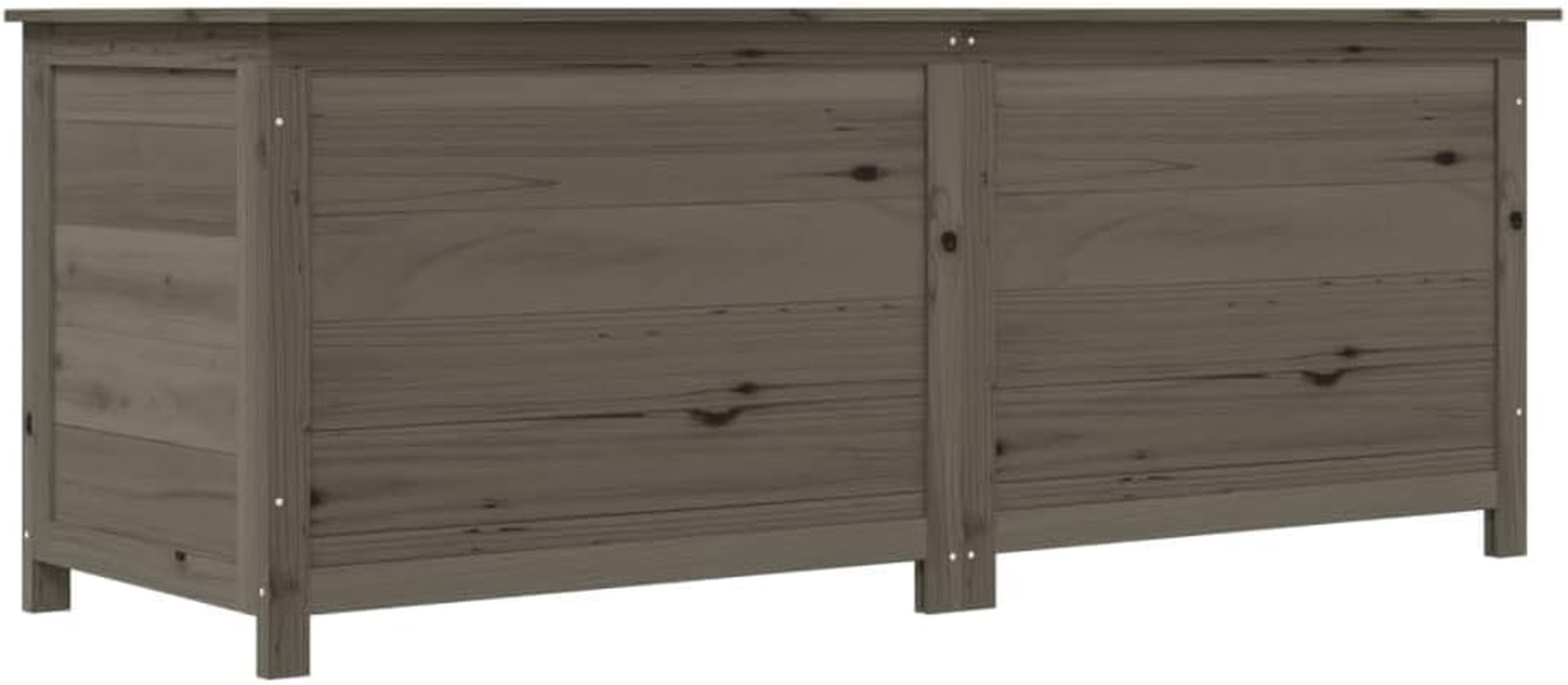 'Vidaxl Outdoor Storage Box, Solid Fir Wood, Anthracite, Large Capacity Cushion Container, 150X50X56 Cm, Farmhouse Style Outdoor Furniture Organizer