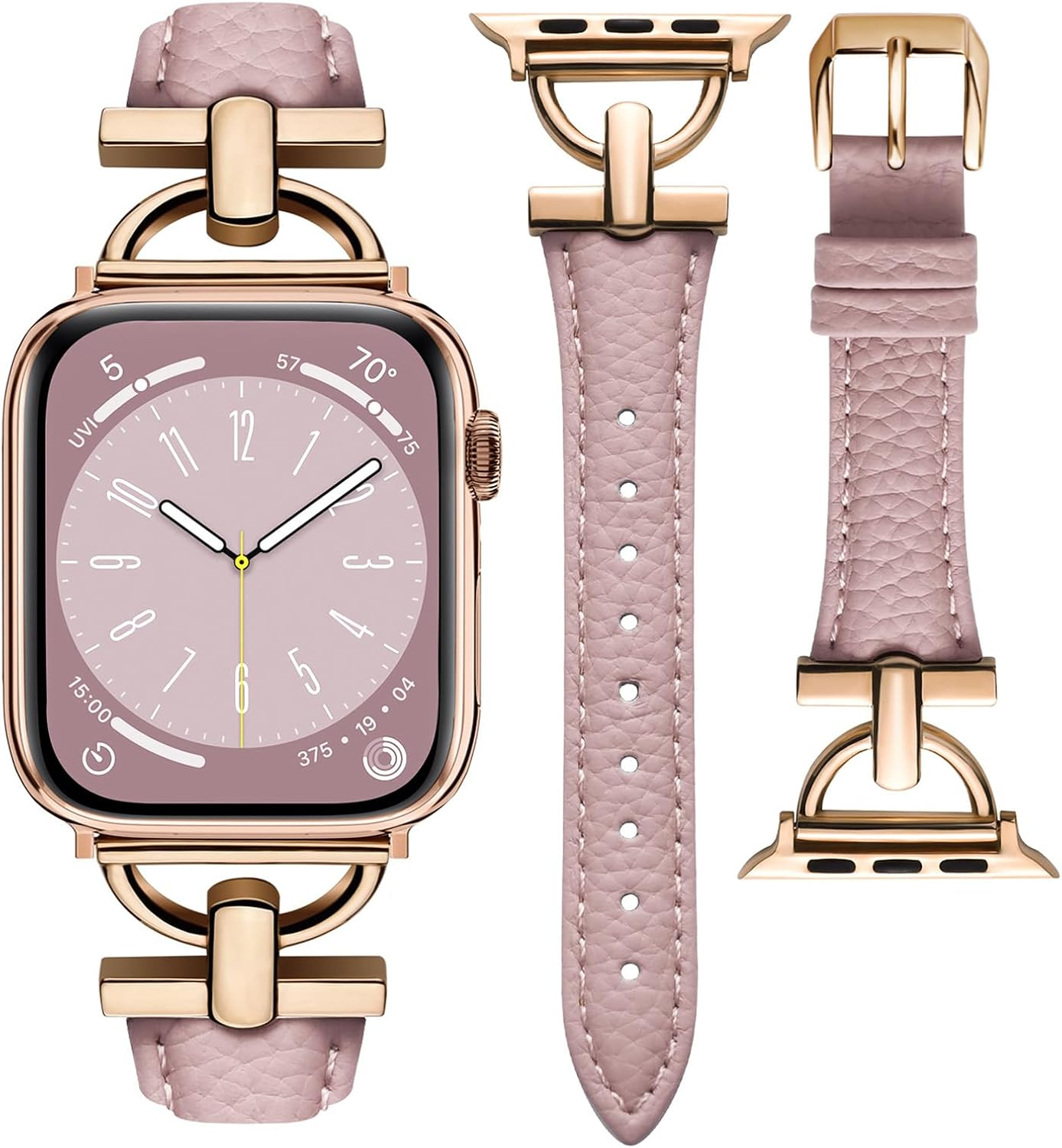 Wutwuk Leather Band Compatible with Apple Watch 42Mm(S10/11) 41Mm 40Mm 38Mm, Replacement Genuine Leather Strap with D-Shape Metal Buckle for Iwatch SE Series 11 10 9 8 7 6 5 4 3 2 1 for Women image number 4